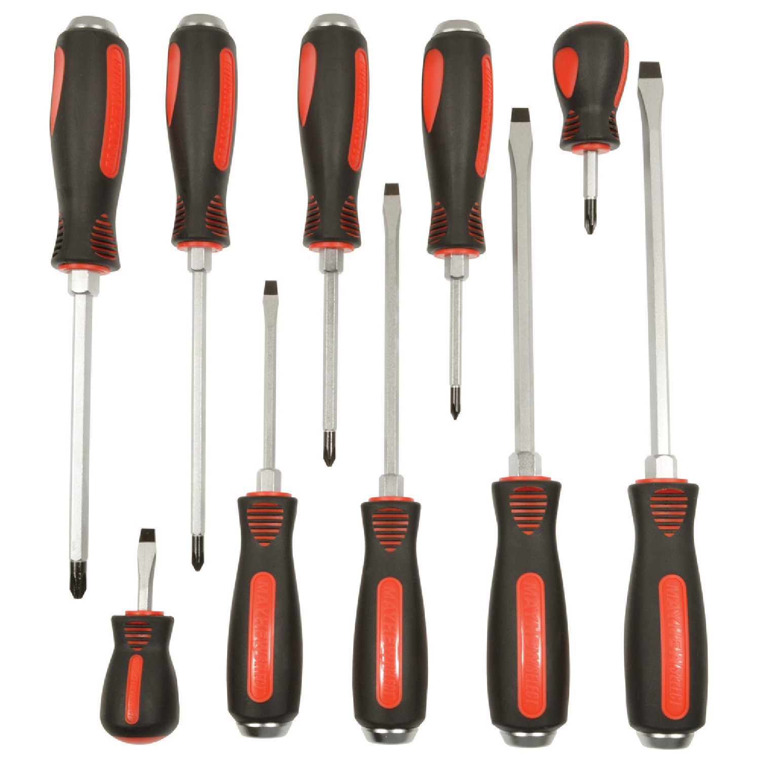Mayhew Steel 66306 10-Piece Capped Head Screwdriver Set - Durable Professional Screwdrivers for Home Repair, Automotive & DIY Projects