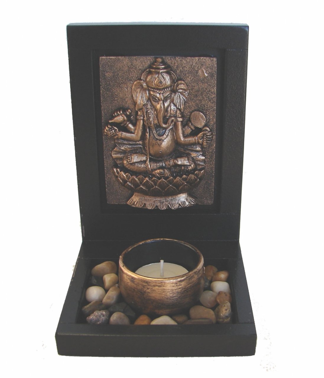 Mini Desktop Zen Garden with Ganesha Statue - Stress Relief Sand Tray for Office, Home Decor & Meditation Accessory (Perfect for Work Desks, Yoga Studios & Gift Giving)