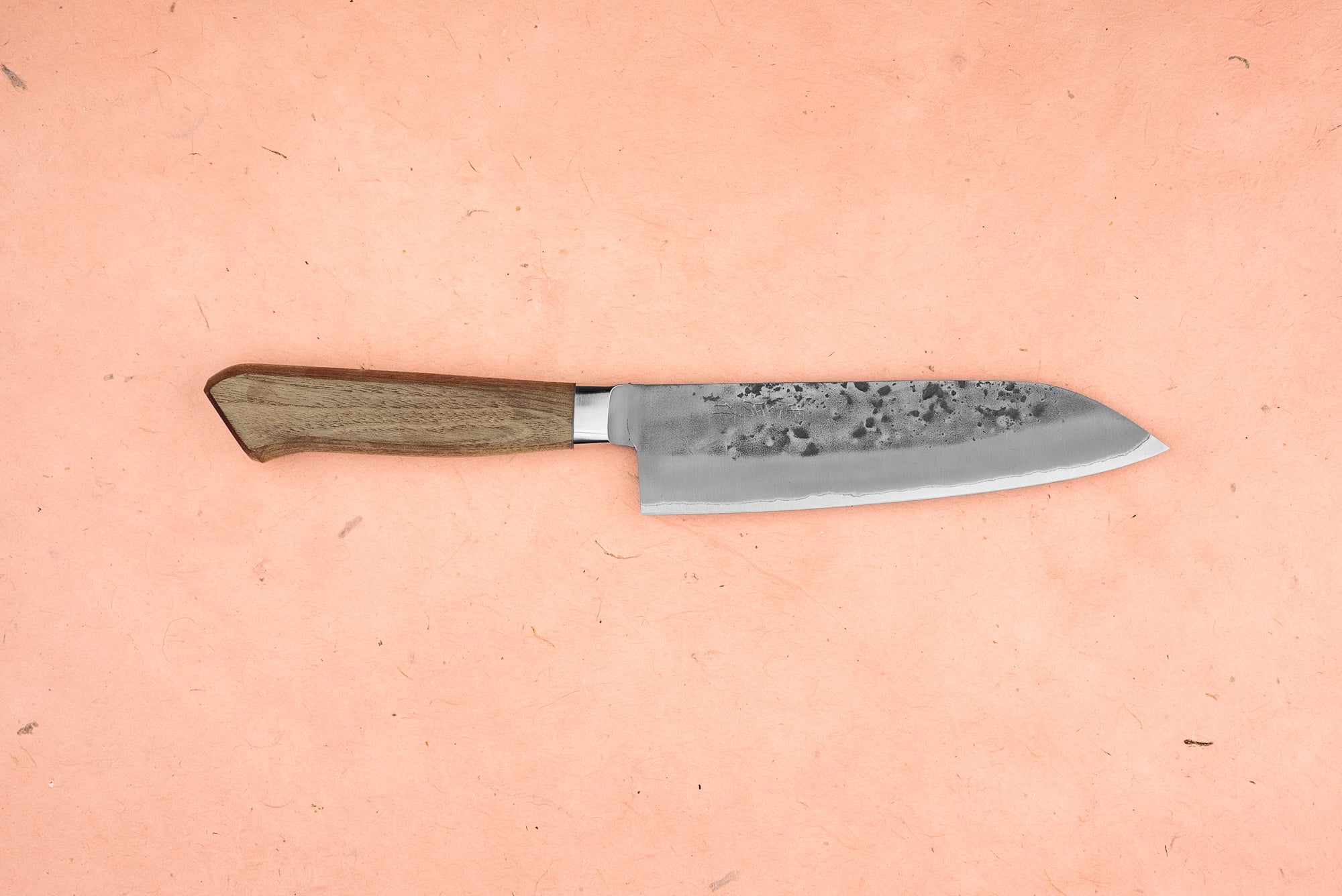 Premium Tadafusa Nashiji Western Walnut Santoku Knife 170mm - Japanese Chef Knife for Slicing, Dicing & Chopping Vegetables, Meat & Fish - Perfect for Home Cooks & Professional Kitchens