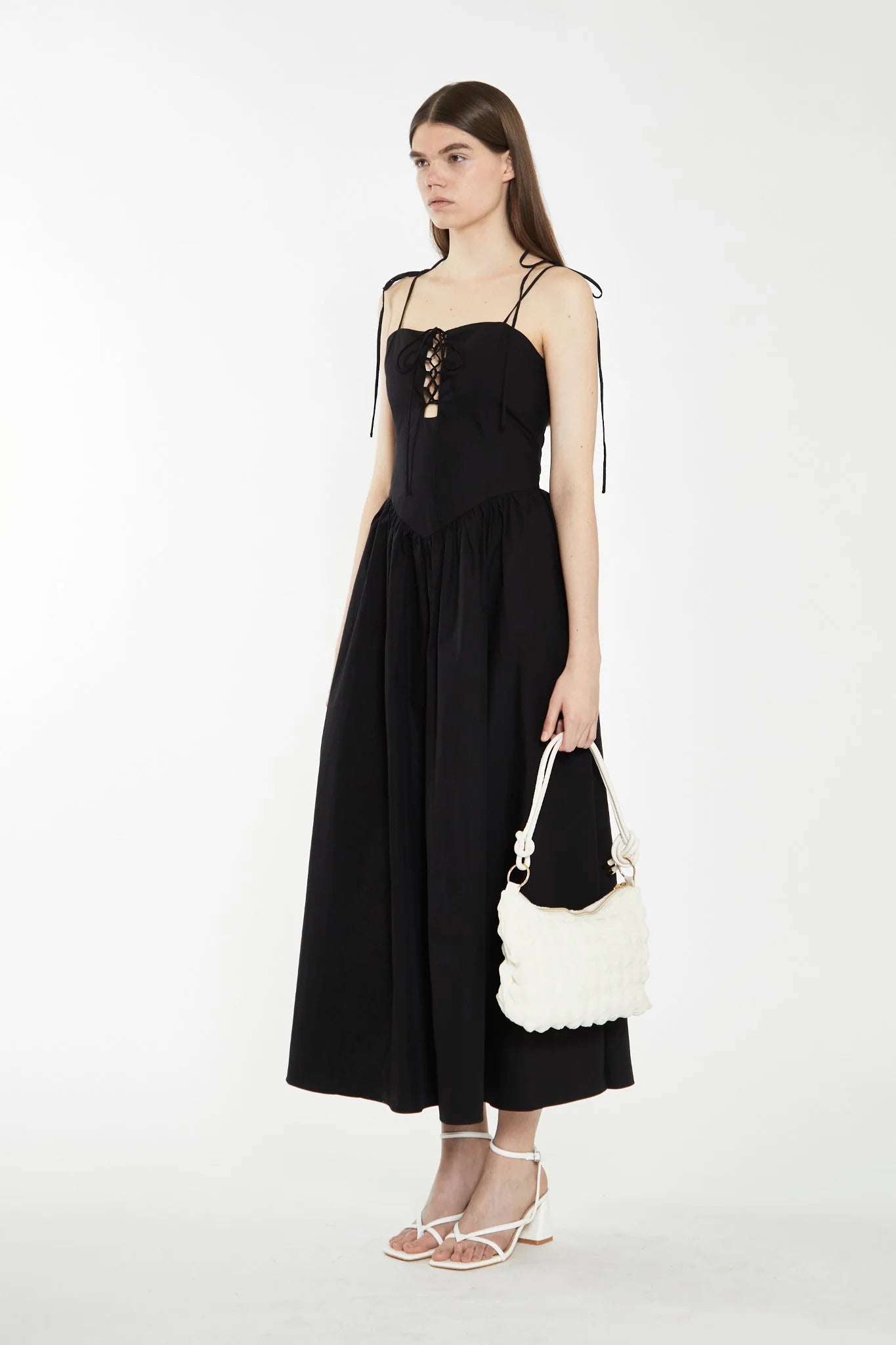 Elegant Black Lace Up Dress for Women - Formal Evening Gown & Party Cocktail Dress - Perfect for Weddings, Prom, Date Nights and Special Occasions