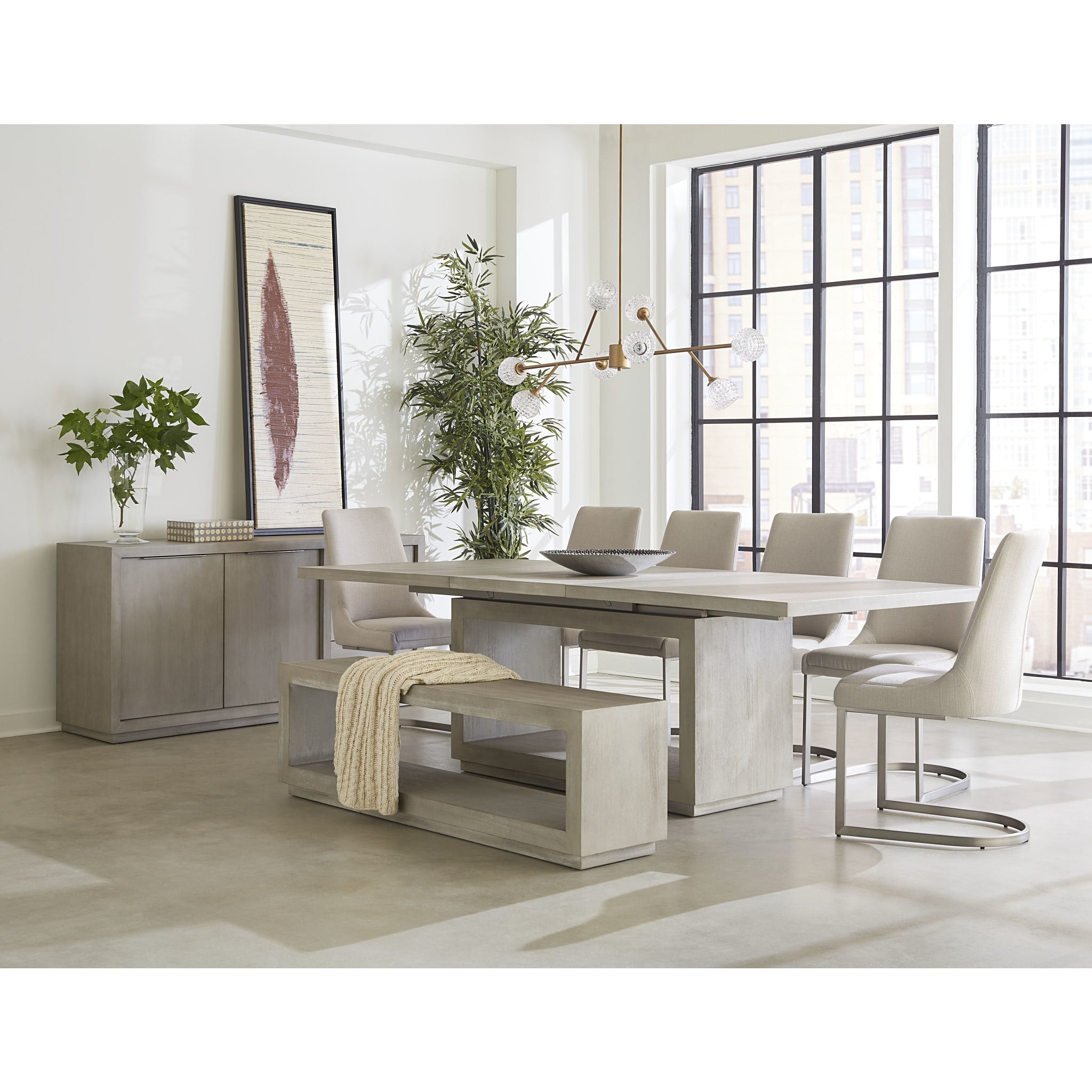 Oxford Rectangular Dining Table in Mineral Finish - Modern Farmhouse Style Dining Room Table for 6-8 People - Perfect for Family Gatherings & Dinner Parties