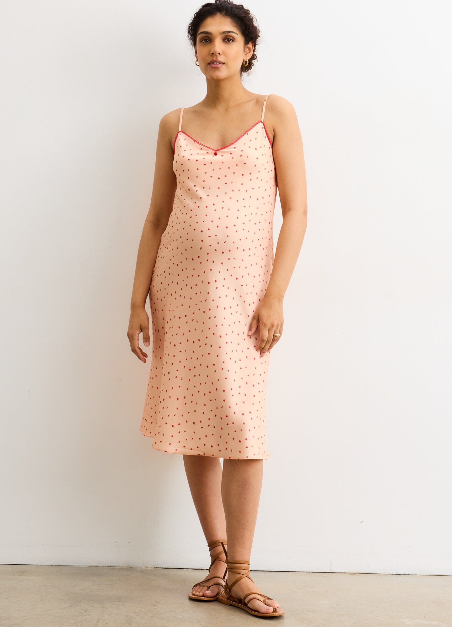 Roseberry Floral Slip Dress - Women's Summer Flowy Midi Dress with V-Neck & Adjustable Straps | Perfect for Beach Vacations, Date Nights & Garden Parties
