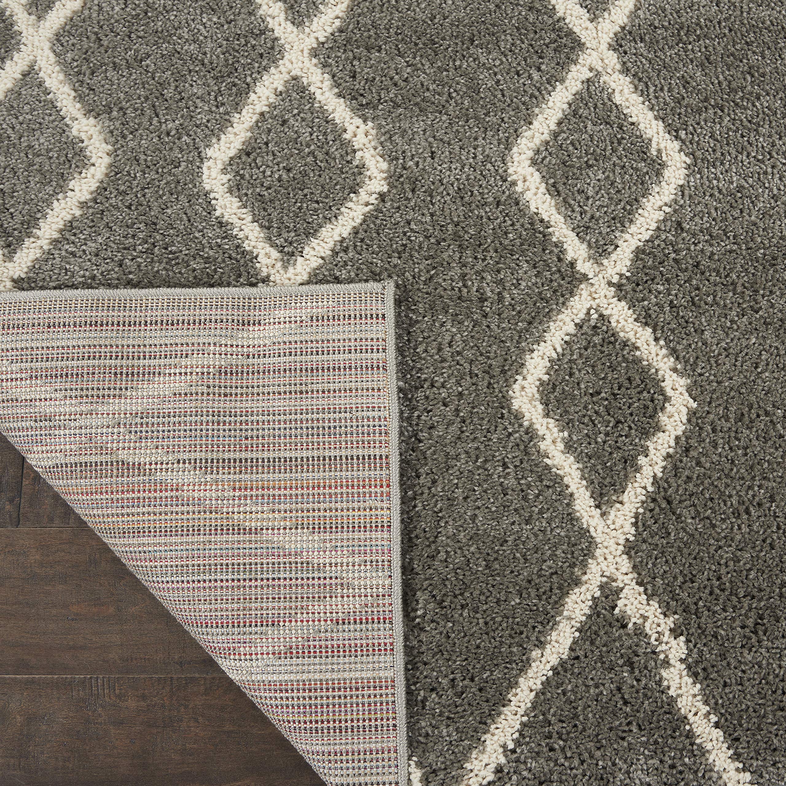 Nourison Geometric Shag Moroccan Silver 7'10