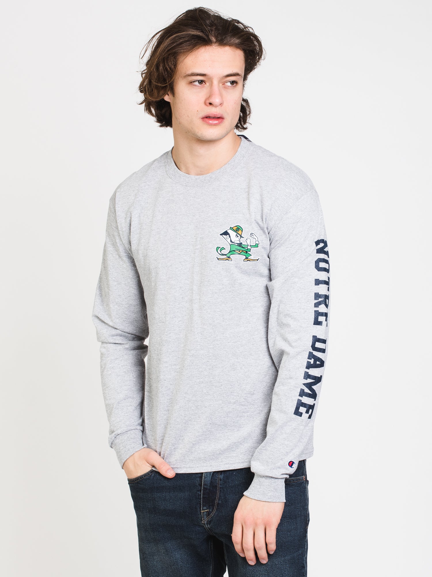 Champion Notre Dame Fighting Irish Long Sleeve T-Shirt - Men's College Football Fan Apparel - Perfect for Game Day, Tailgating & School Spirit