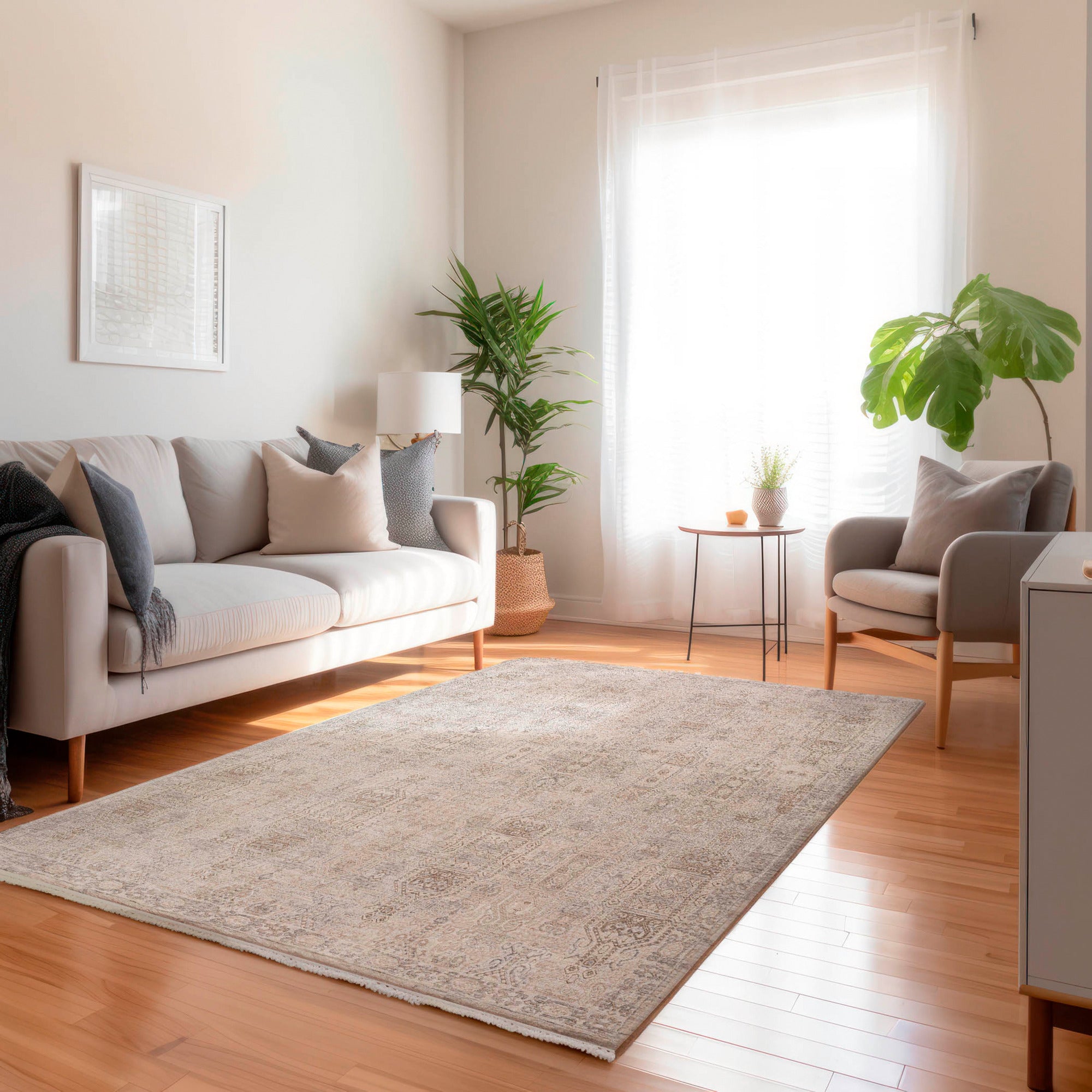 Premium Cyprus Linen Rug - Soft & Durable Natural Fiber Area Rug for Living Room, Bedroom, or Dining Room - Eco-Friendly Home Decor for Boho & Coastal Style Interiors