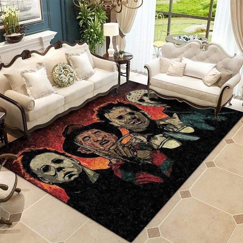 Scary Halloween Rug for Living Room - Medium Size Horror Themed Carpet | Perfect for Spooky Home Decor & Halloween Party