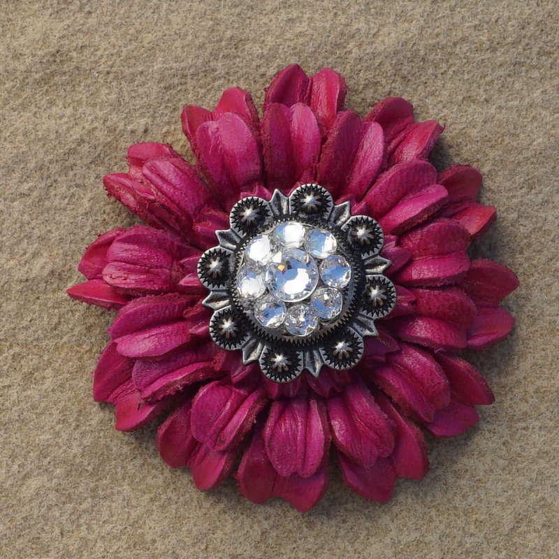 Vintage Silver Daisy Flower Concho - Hot Pink Floral Design for Western Belts, Boots & Cowboy Hats | Western Accessories for Women & Men | Perfect for Country Fashion & Rodeo Events