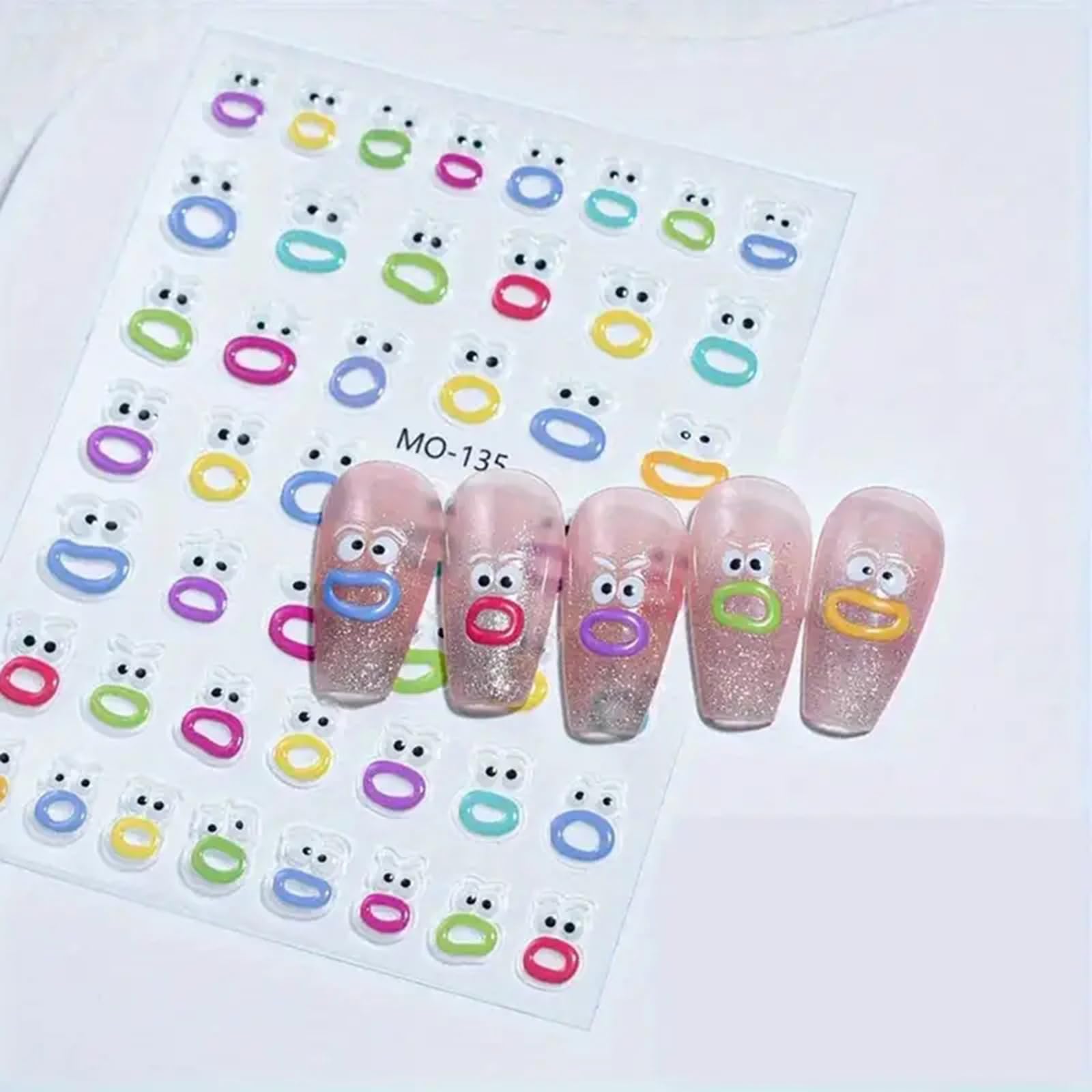 5D Cartoon Nail Stickers - Sausage Lips Design for Women, Party & Salon Use