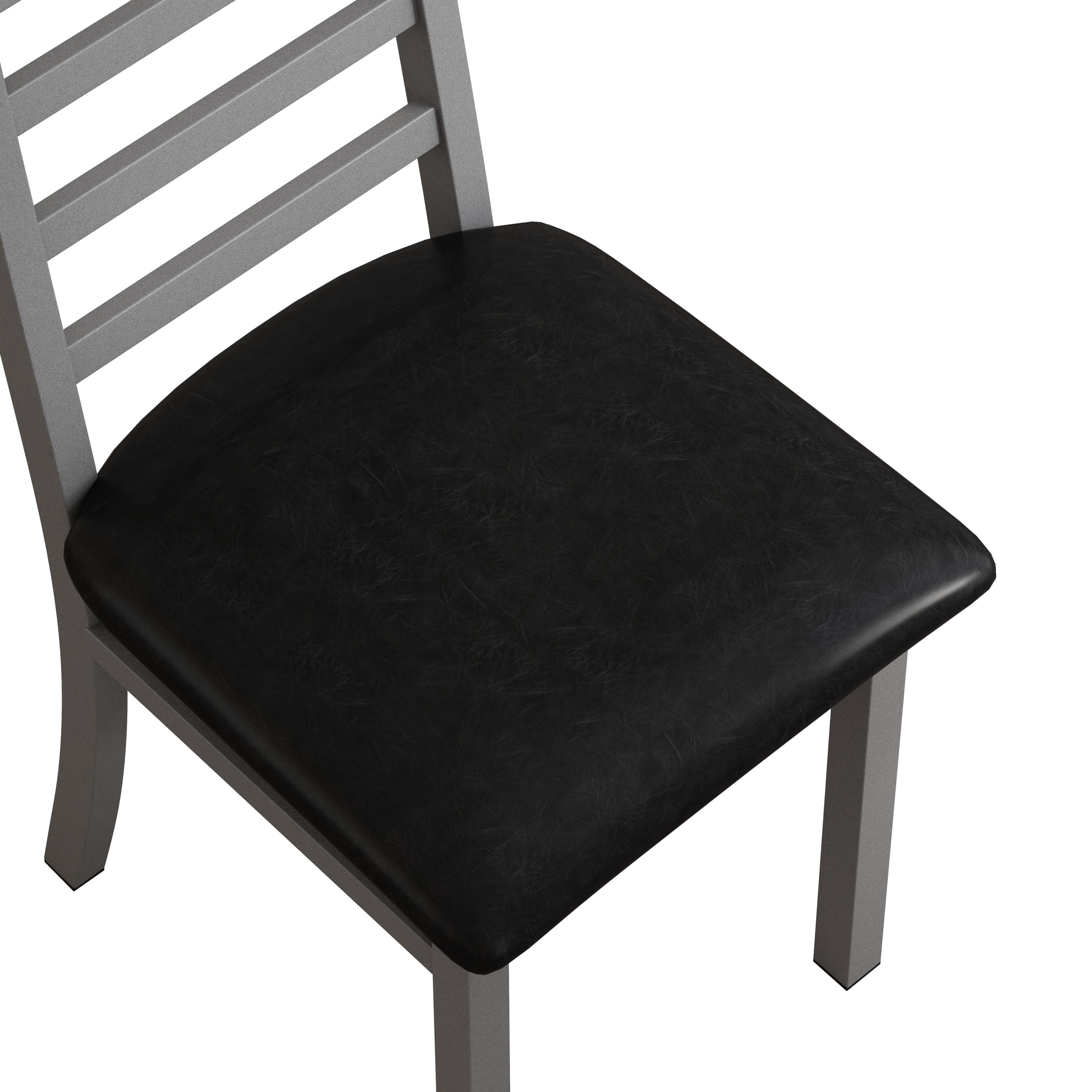 47 Inch Black Tulip Dining Table Set with 4 Gray Chairs - Compact 4-Person Kitchen Table for Small Spaces, Apartments & Coffee Shops - Modern Round Dining Room Furniture for Breakfast Nook & Bistro Settings
