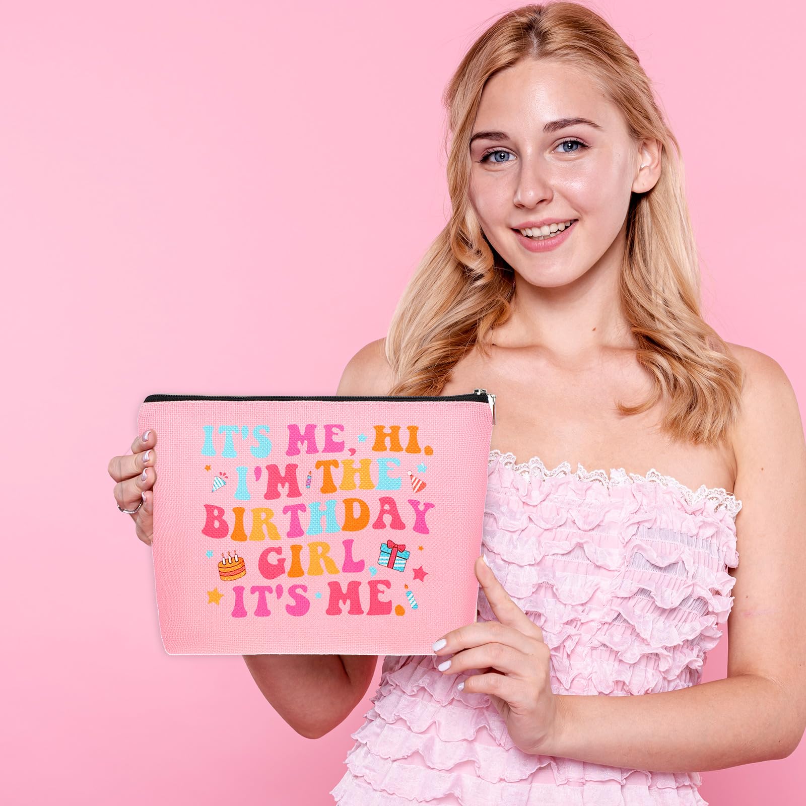 Taylor Swift Makeup Bag - 'It's Me Hi I'm the Birthday Girl' Themed Cosmetic Organizer for Singer Fans | Travel Toiletry Pouch & Birthday Gift for Women | Perfect for Concerts, Travel & Daily Makeup Storage