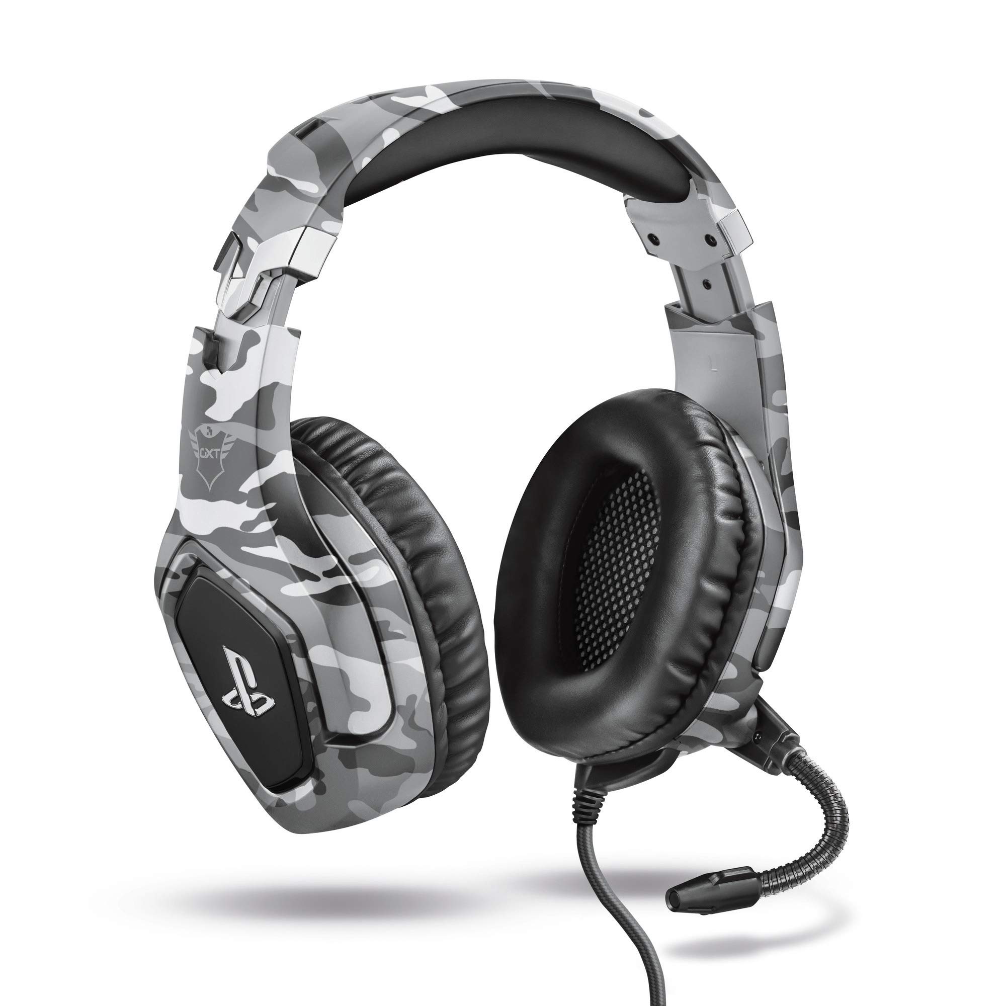 Trust Gaming GXT 488 Forze-G Official Licensed PlayStation Headset for PS4 & PS5 - Over-Ear Wired Gaming Headphones with Foldable Mic, Adjustable Headband & 3.5mm Audio Jack - Gray | Perfect for Competitive Gaming, Streaming & Long Play Sessions
