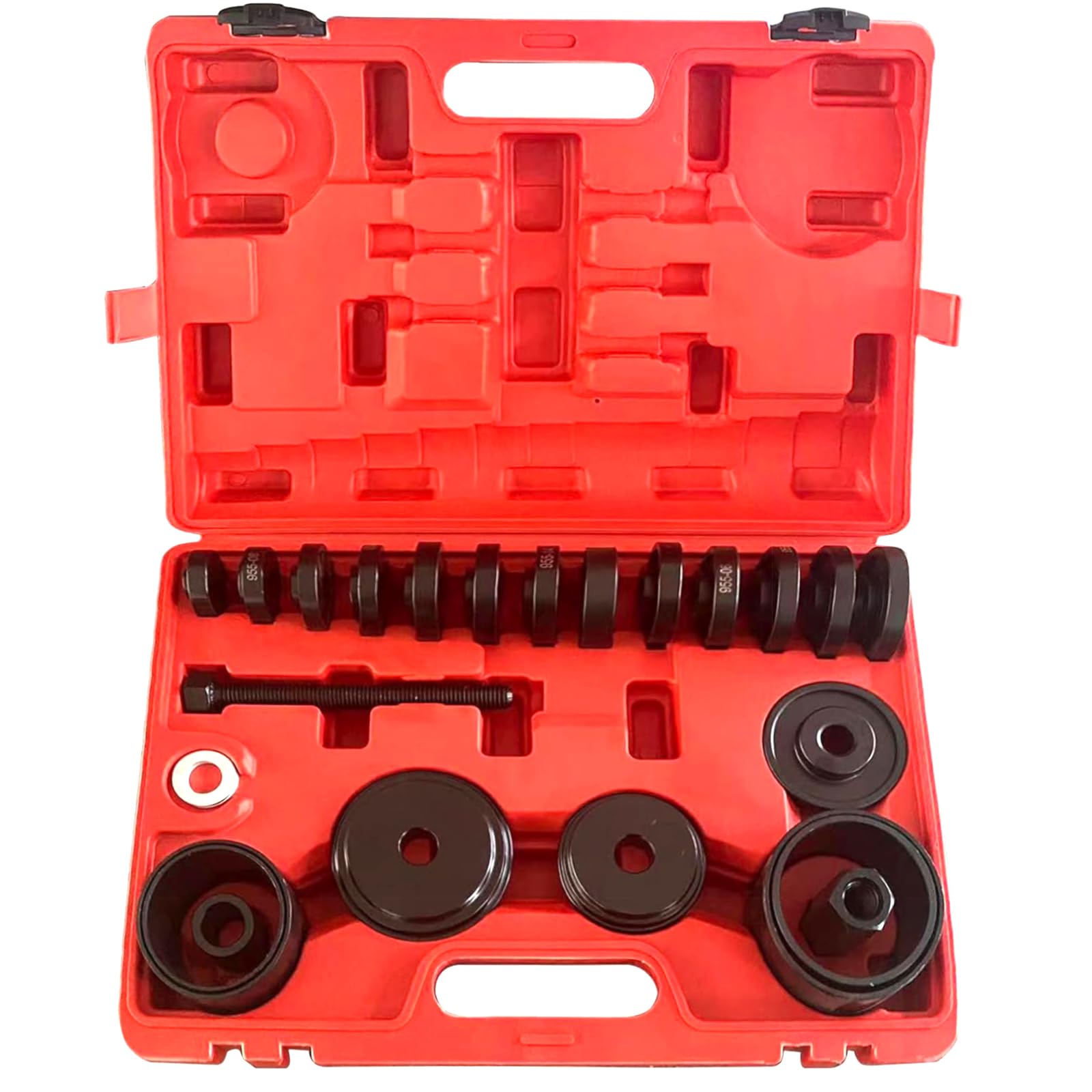 25pc Wheel Bearing Press Kit for FWD Front Wheel Drive - Bearing Adapters, Puller Press, Replacement Installer & Removal Tool Set - Perfect for DIY Auto Repairs & Professional Garage Use