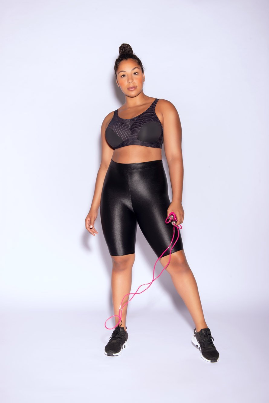 Parfait Power Fit Unlined Moderate Impact Sports Bra - Black with Pink Blush | Comfortable Workout & Yoga Support for Women