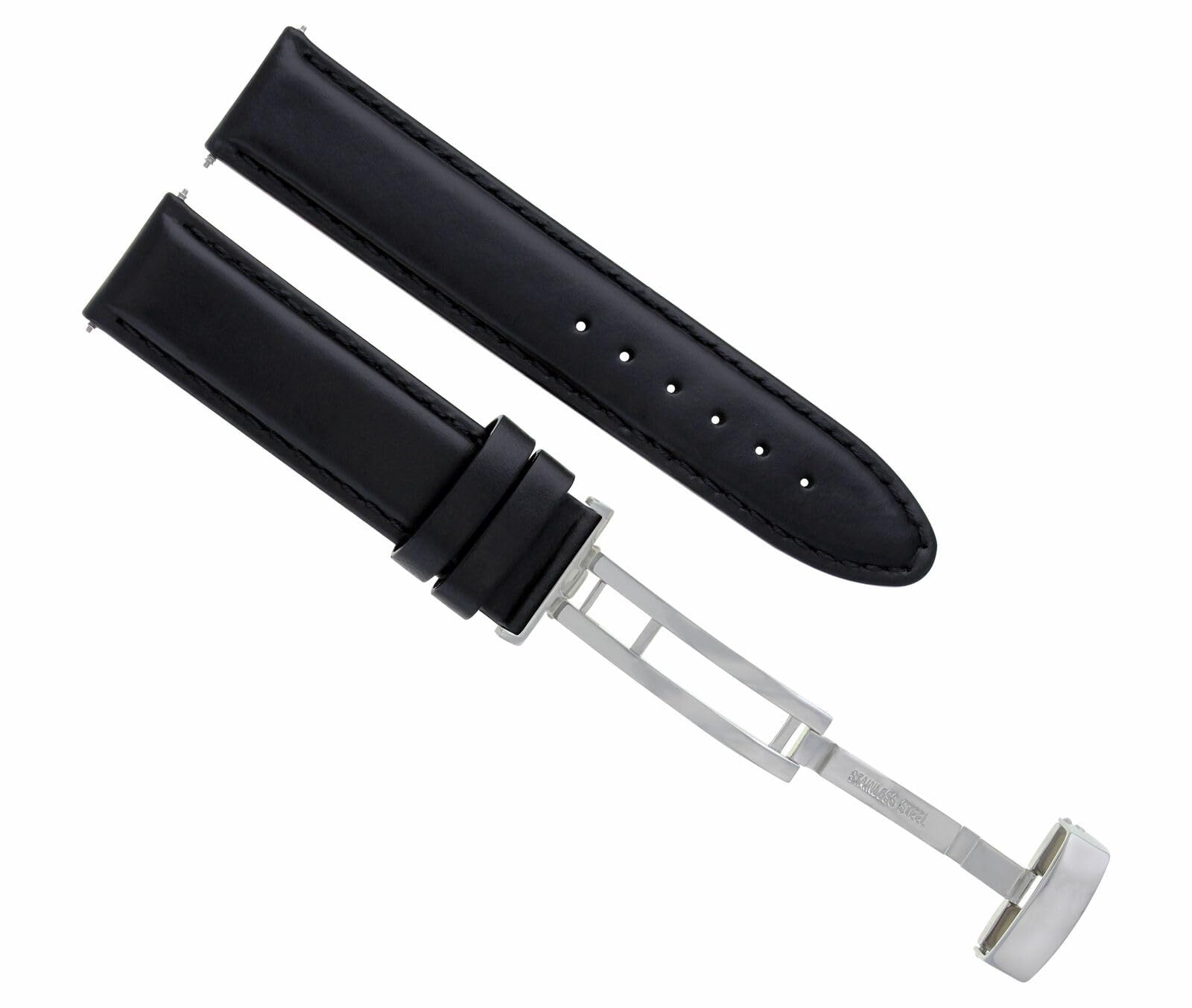 18mm/20mm Genuine Leather Watch Band with Deployment Clasp - Waterproof Replacement Strap Compatible with Rolex - Perfect for Business, Casual & Formal Occasions
