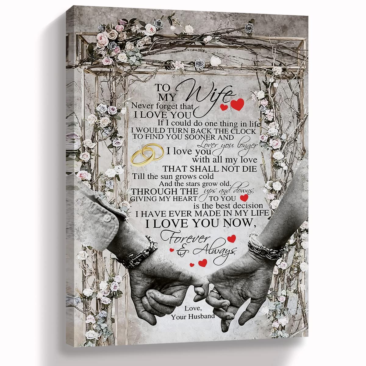 Hold Fizz Romantic Wall Art for Wife - 11x14 Inch - Perfect for Valentine's Day & Anniversary Gifts