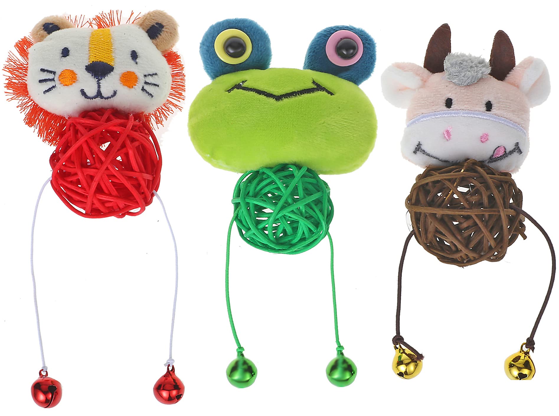 3 Pack Christmas Cat Ball Toy with Bell - Interactive Kitten Chase Toy for Indoor Play, Holiday Pet Gifts for Cats - Perfect for Playtime & Training