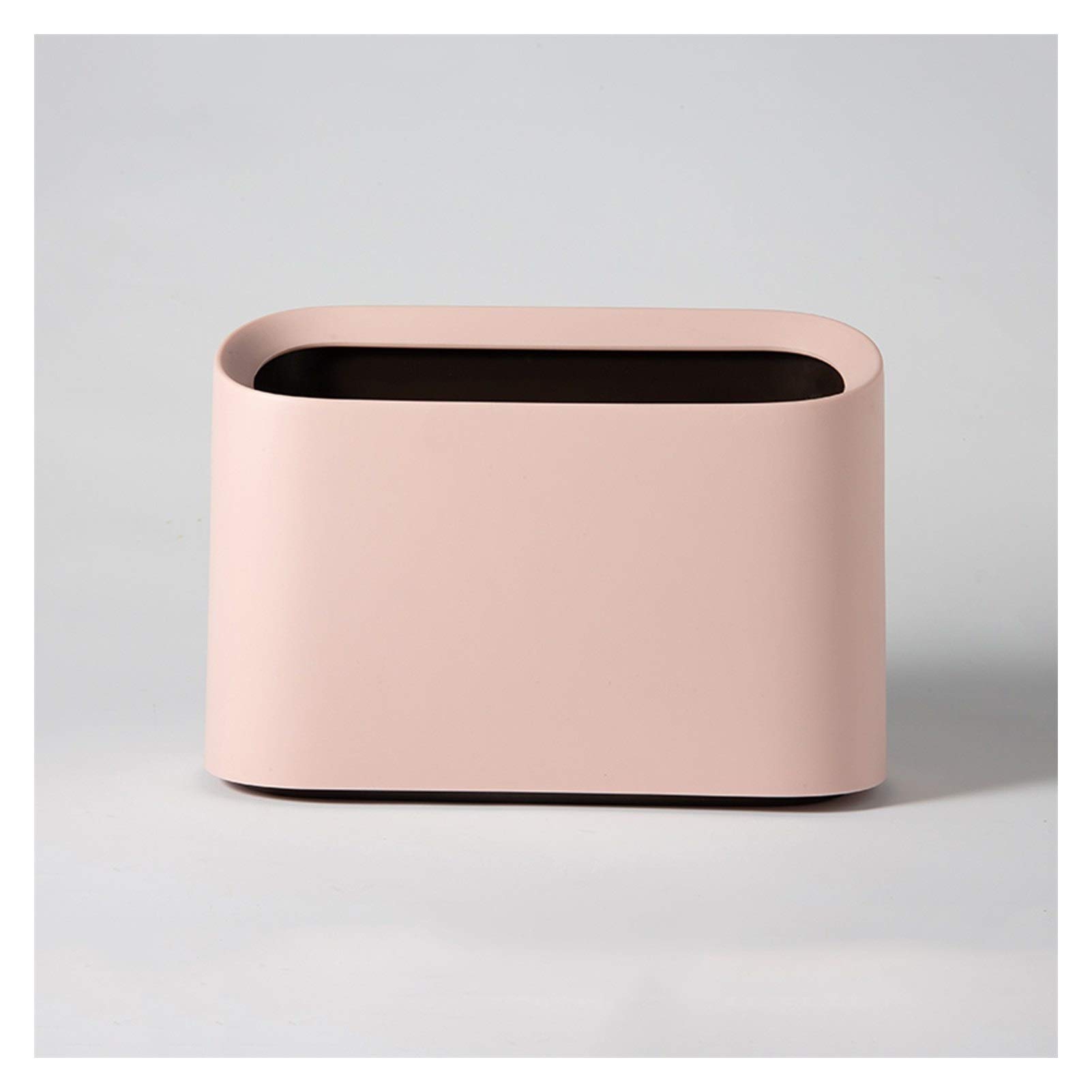 Zongshengshop Pink Small Plastic Desktop Trash Can - Double Layer Creative Waste Basket for Home, Office, Bedside & Coffee Table - No Cover Compact Garbage Bin for Kitchen, Bathroom, Dorm & Workspace