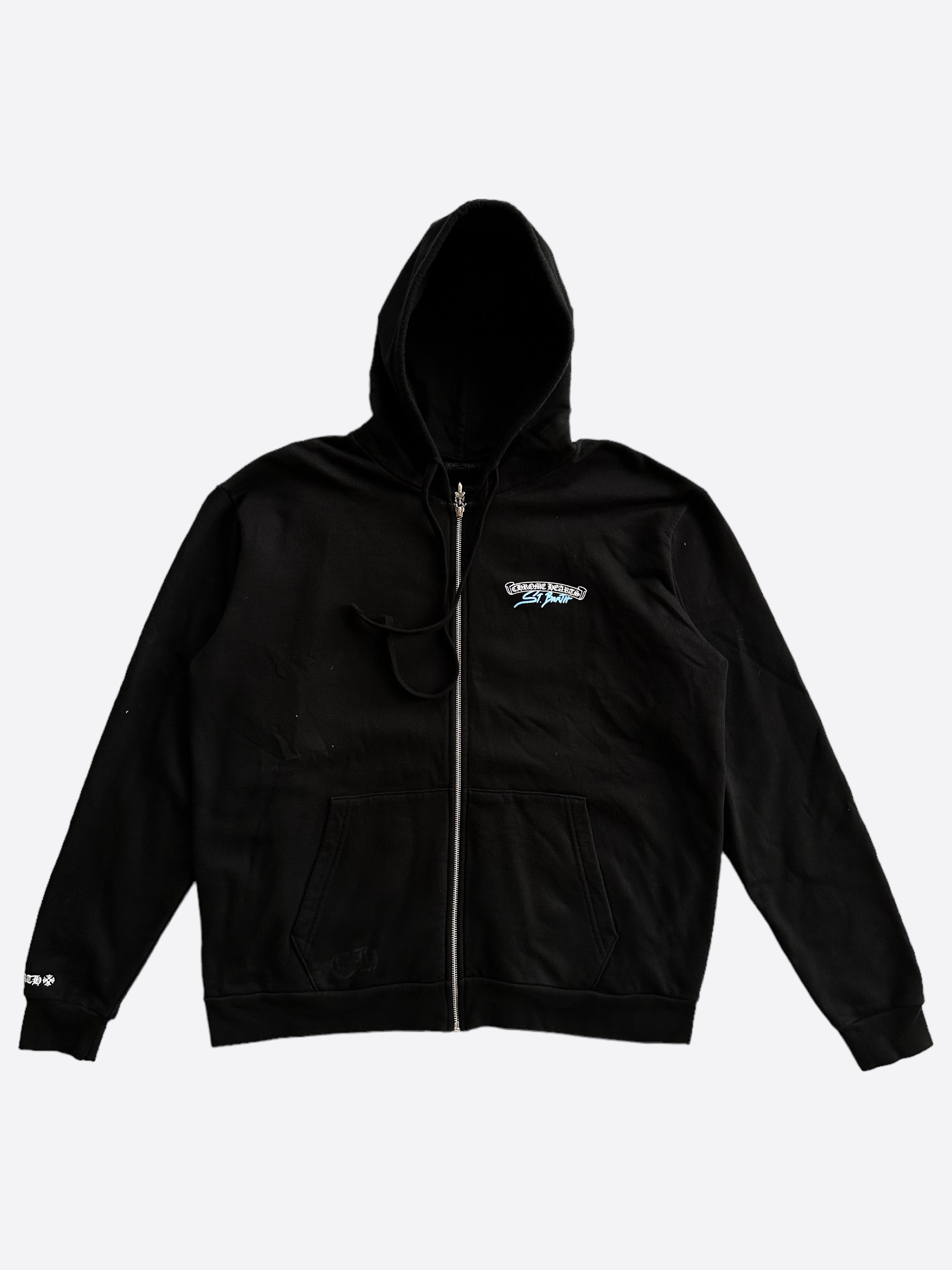 Chrome Hearts Black St Barth Exclusive Horseshoe Zip Up Hoodie for Men & Women - Stylish Streetwear for Casual Outings & Fashion Events