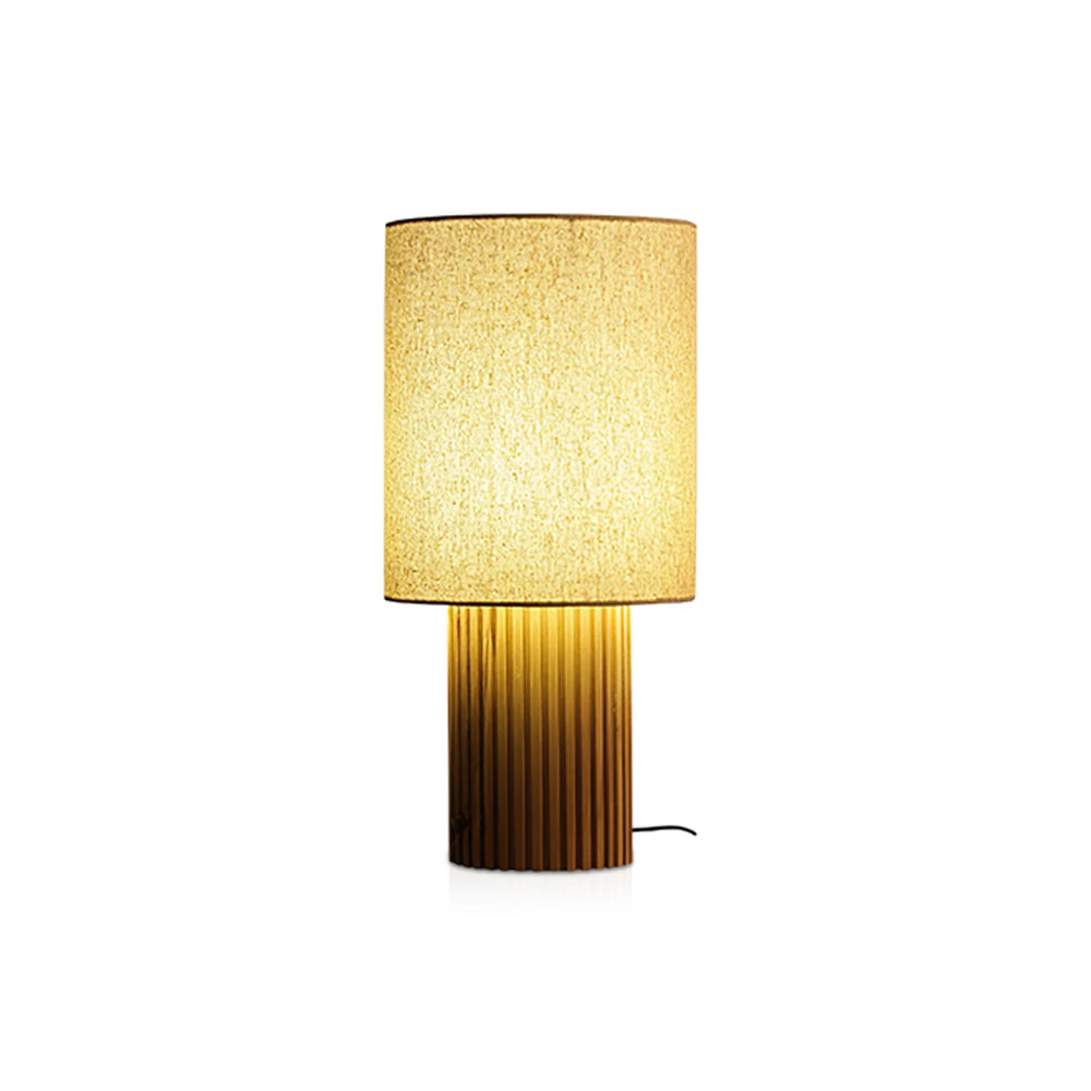 Modern Wooden Log Standing Table Lamp - Adjustable Height & Warm LED Light for Living Room, Bedroom, or Office Decor