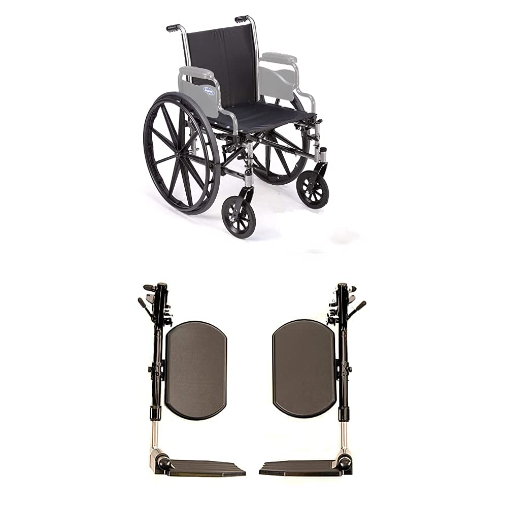 Invacare Tracer SX5 Lightweight Folding Wheelchair for Adults - 20 Inch Seat with Adjustable Legrests & Full Arms - Portable Mobility Aid for Home, Travel & Daily Use