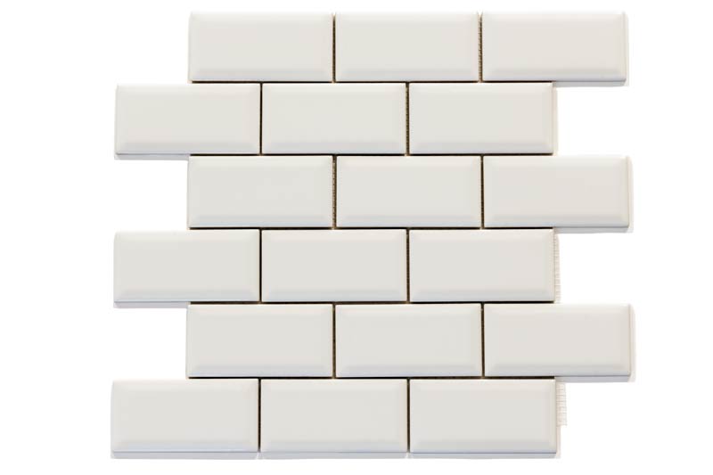 Kakel Victoria Facade Edge (Mini on Net) 5 x 10 cm White Glossy - Perfect for Kitchen Backsplash & Bathroom Tile Edging