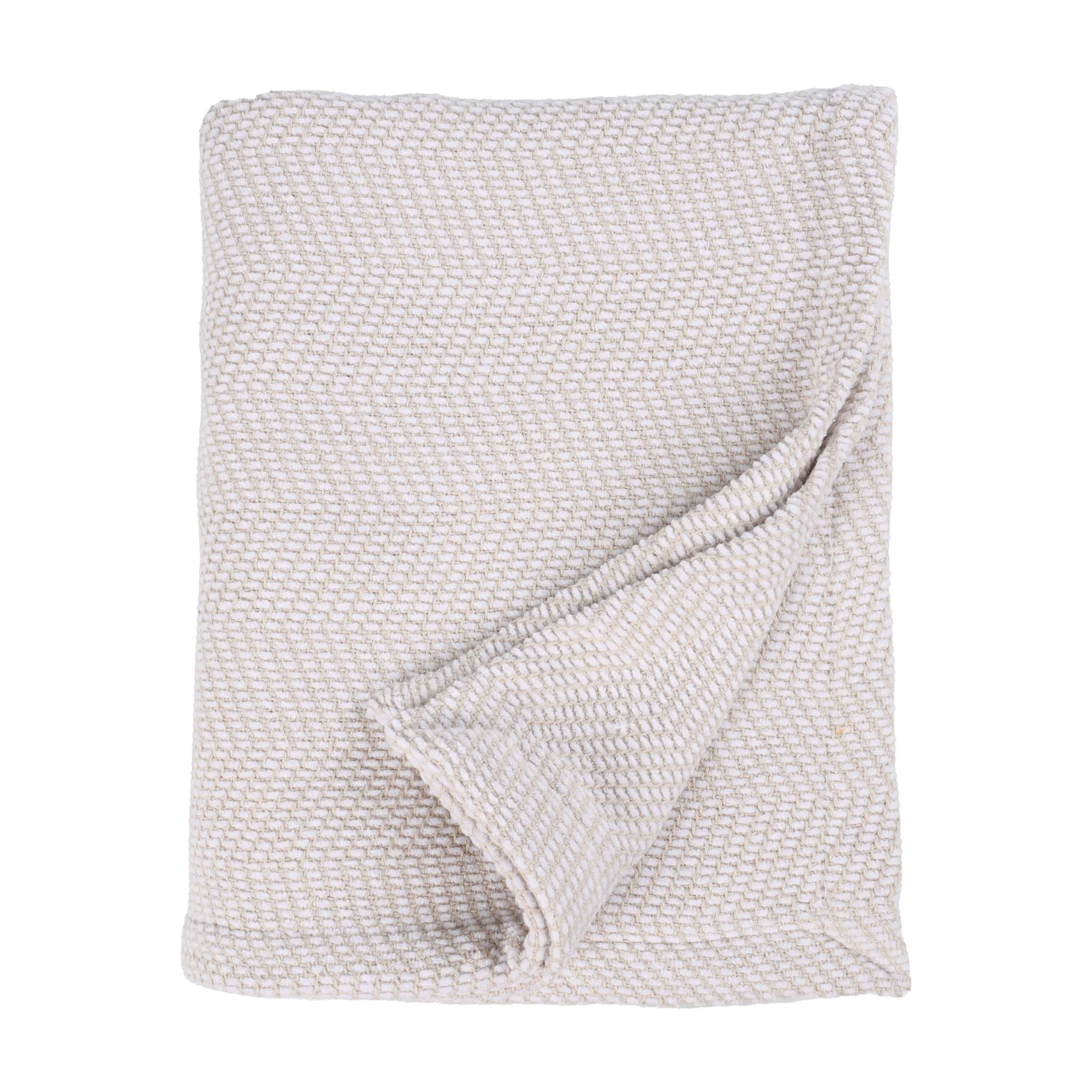 Soft Maya Chenille Herringbone Cotton Blanket - Medium Weight Throw for Bed, Sofa & Couch - Cozy Home Decor & Gift Idea
