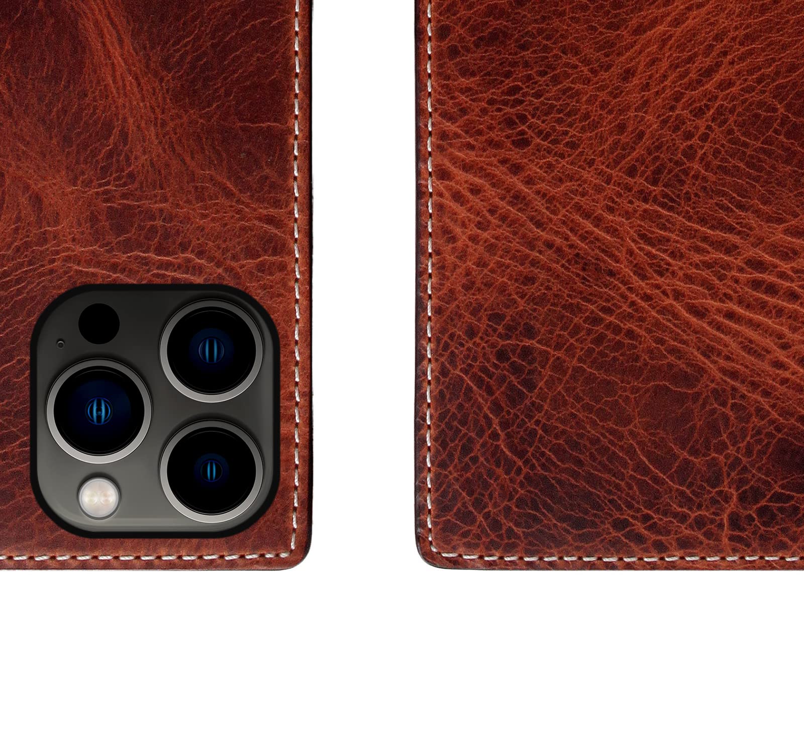 Premium SLG D7 Italian Wax Leather Wallet Case for iPhone 12 Pro Max - Handcrafted Diary Style with Card Slots & Cash Pocket | Luxury Protective Phone Cover for Men & Women | Perfect for Business, Travel & Everyday Use (Brown)