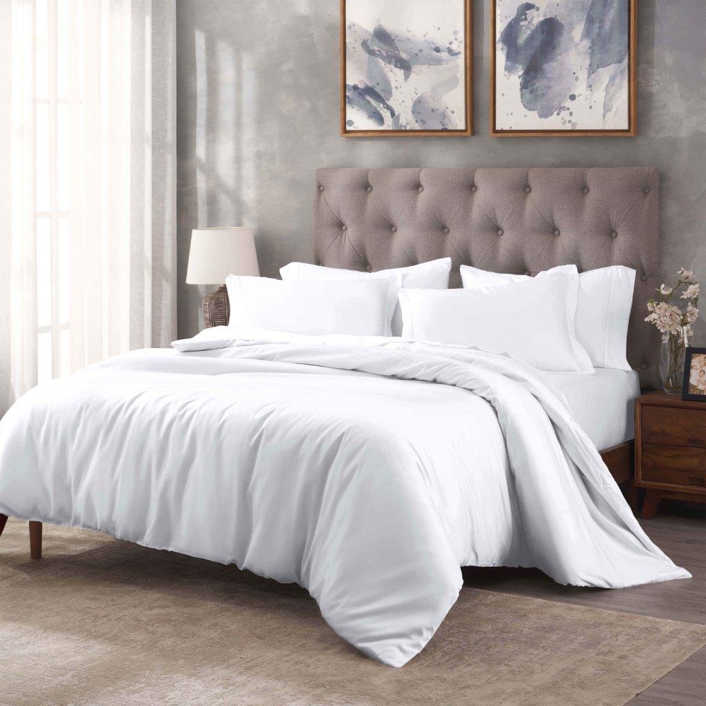 Premium Egyptian Cotton 400 Thread Count Duvet Cover Set - Ultra Soft & Breathable Bedding for Luxury Hotels & Master Bedrooms