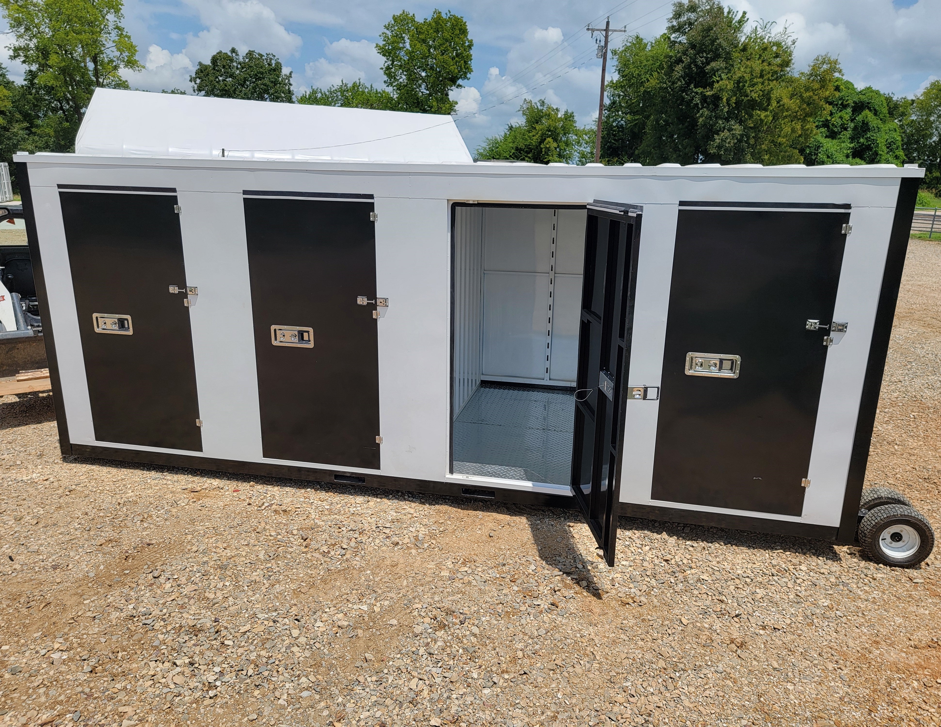 8'x20' Four Door Portable Relocatable Storage Container - Durable Steel Construction for Home, Business & Construction Site Storage Solutions