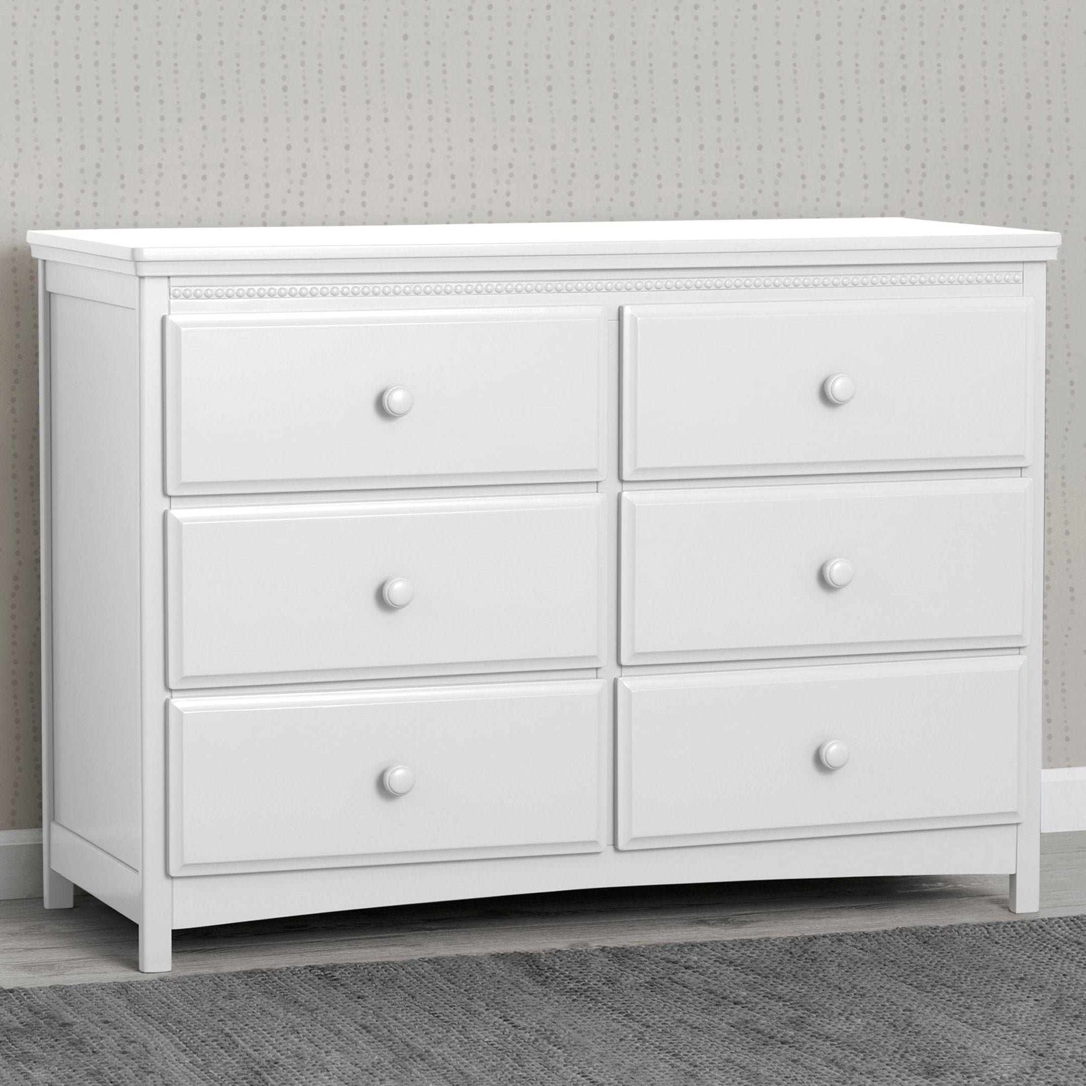Emerson 6-Drawer Wooden Dresser with Interlocking Drawers - Perfect for Bedroom Storage & Organization