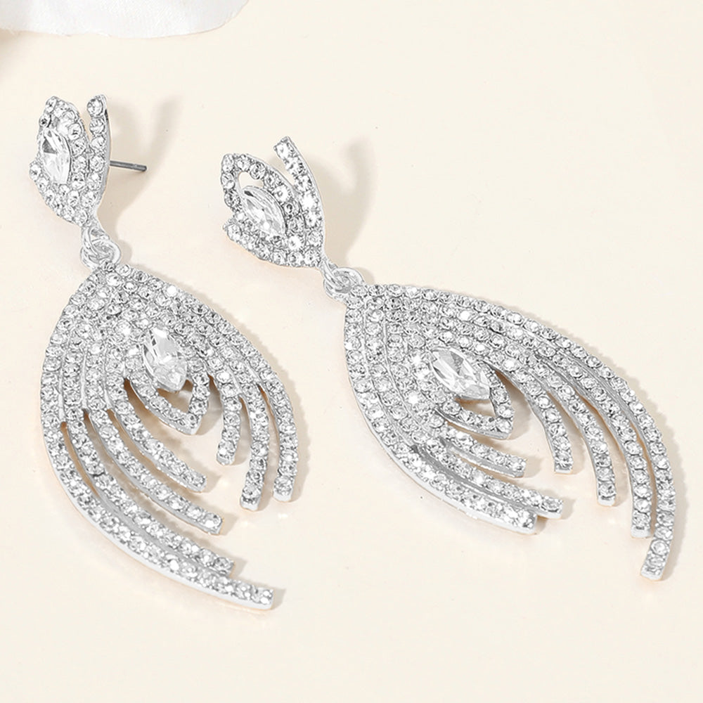 Sparkling Clear Marquise & Rhinestone Chandelier Earrings for Pageant, Prom, Wedding & Evening Events | Elegant Crystal Drop Dangle Earrings for Women | 657285 | Perfect for Pageants, Prom Nights, Weddings & Special Occasions