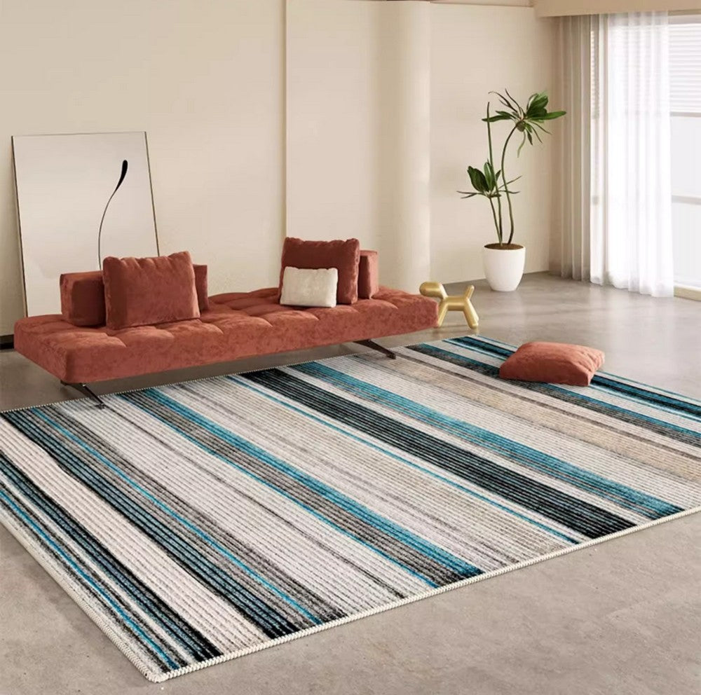 Abstract Contemporary Area Rugs - Modern Non-Slip Living Room Rug, Bedroom Carpet, Office Floor Mat & Dining Room Decor - Perfect for Sofa, Coffee Table & Workspace Accents