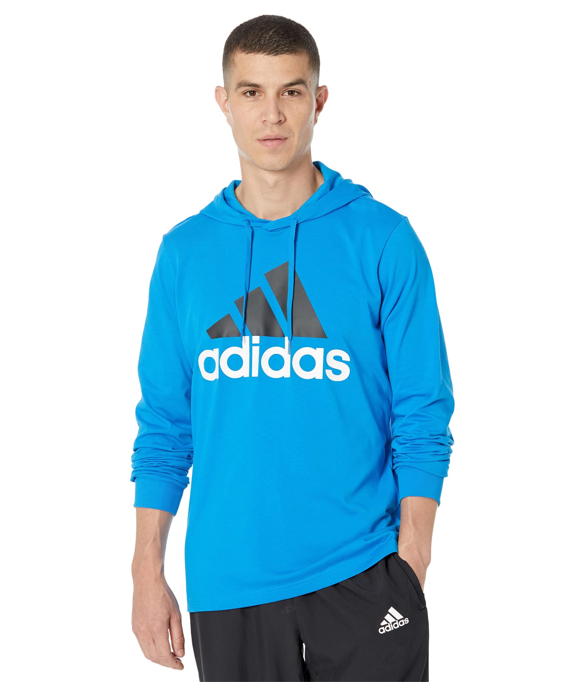 adidas Men's Essentials Logo Hoodie - Soft Cotton Pullover Sweatshirt with Front Pocket | Casual Wear, Gym, Street Style, Lounge & Outdoor Activities