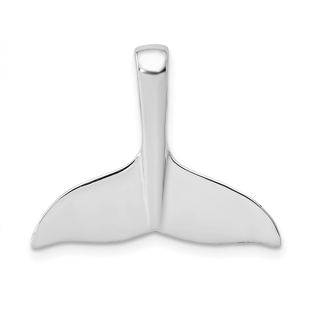 14k White Gold Whale Tail Slide - Elegant Black Bow for Jewelry Lovers