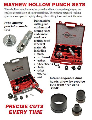 Mayhew Tools 66002 27-Piece Hollow Punch Set - Professional Metalworking & Leather Crafting Tools for DIY Projects and Industrial Use