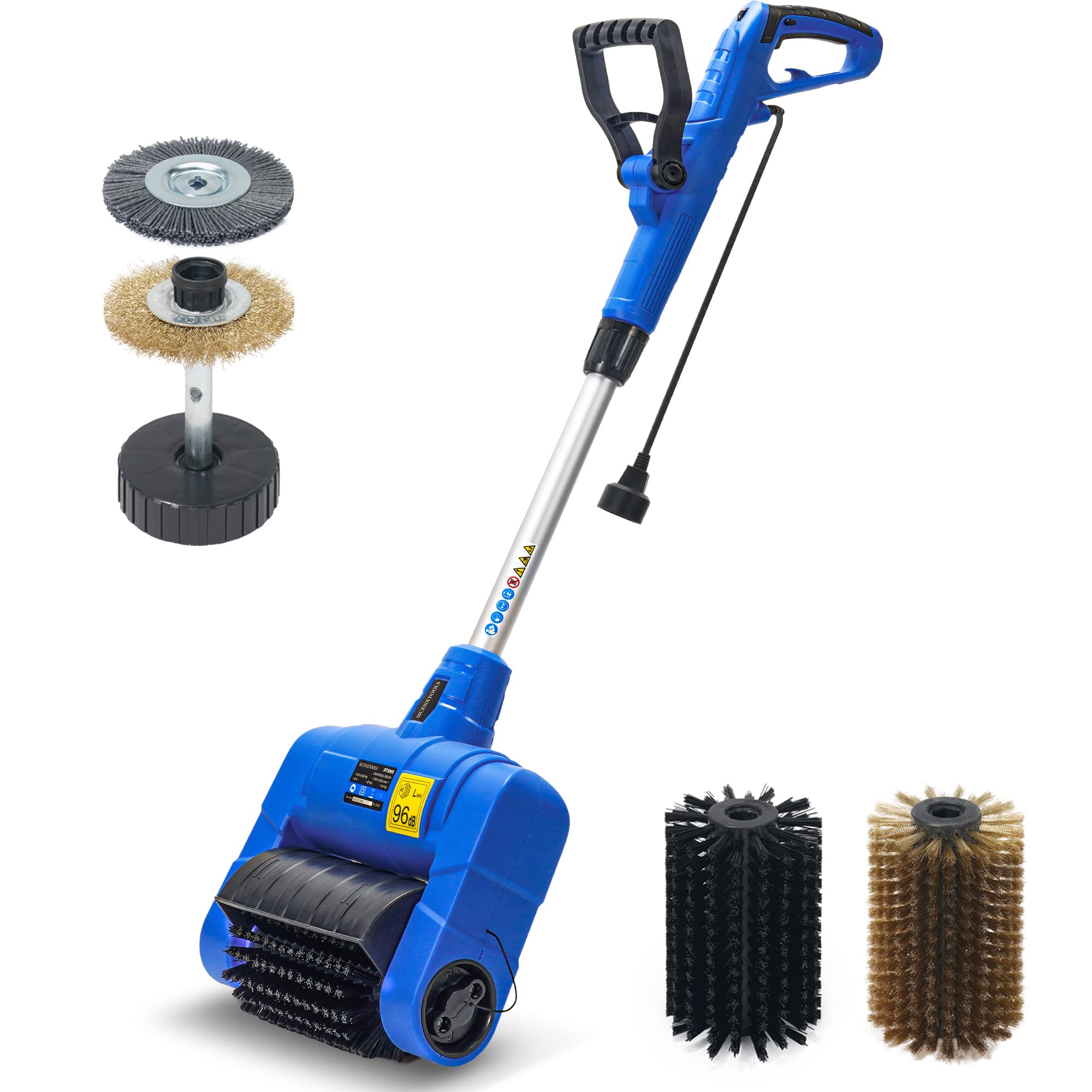 Professional Heavy Duty Grout Cleaner Machine with Grout Brush & Wire Surface Brush - Standy Safety Grout Scrubber for Moss, Weed Removal Between Floor Tiles, Patio, Deck, Bricks - Perfect for Outdoor Cleaning & Home Maintenance