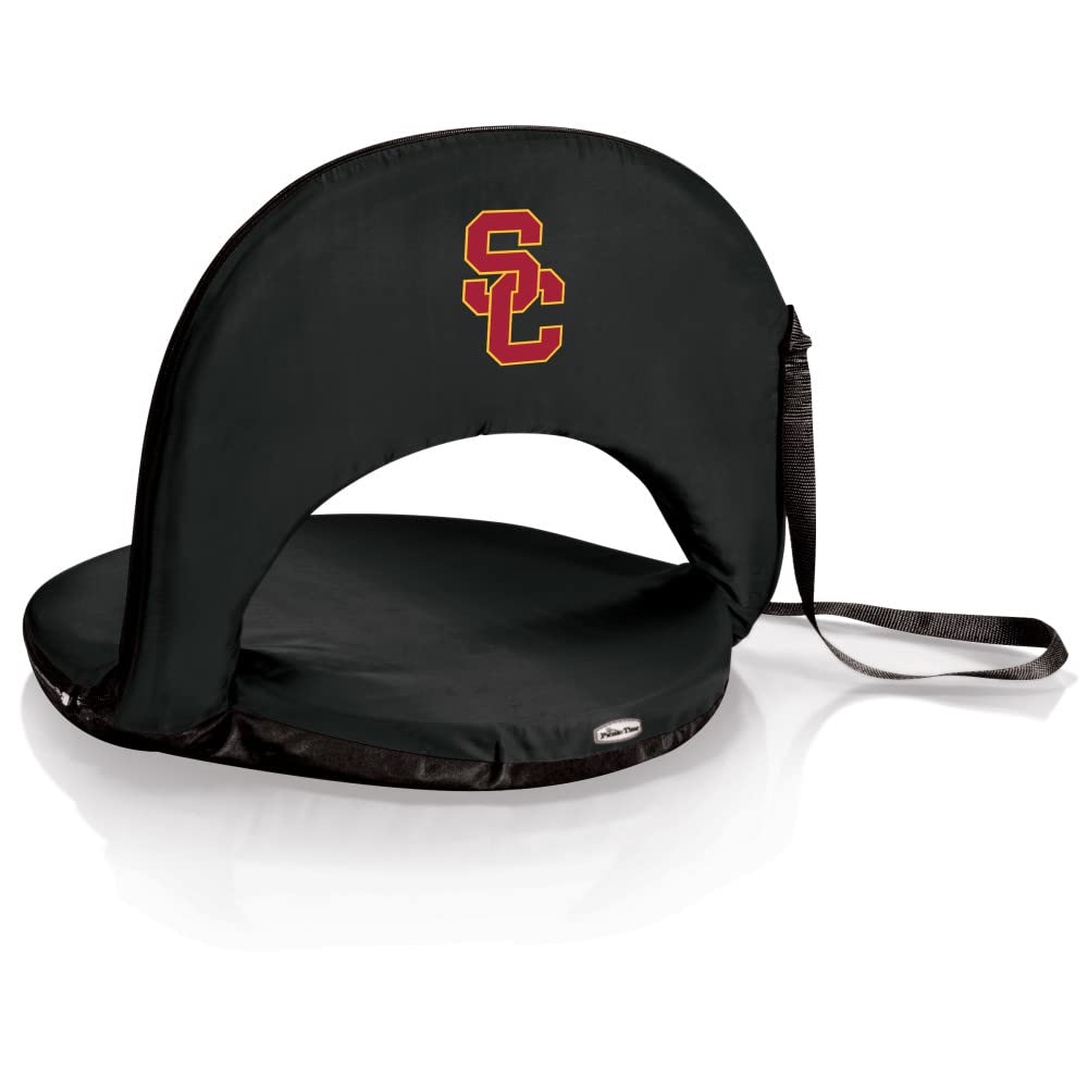 PICNIC TIME USC Trojans - Oniva Portable Reclining Seat with Carry Strap, Lightweight Folding Chair for Outdoor Games, Tailgating, Camping & Beach (Black)