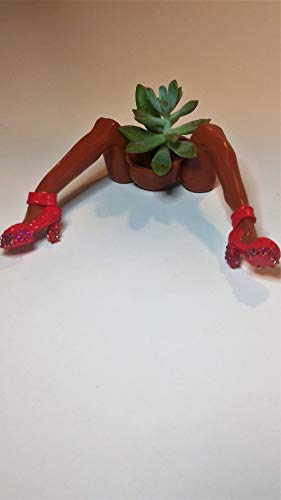 Mini Planters with Legs - Small Decorative Flower Pots with Red Rhinestone Disco Shoes - Perfect for Indoor Plants, Succulents, and Home Decor | Great for Windowsills, Desks, and Gift Giving