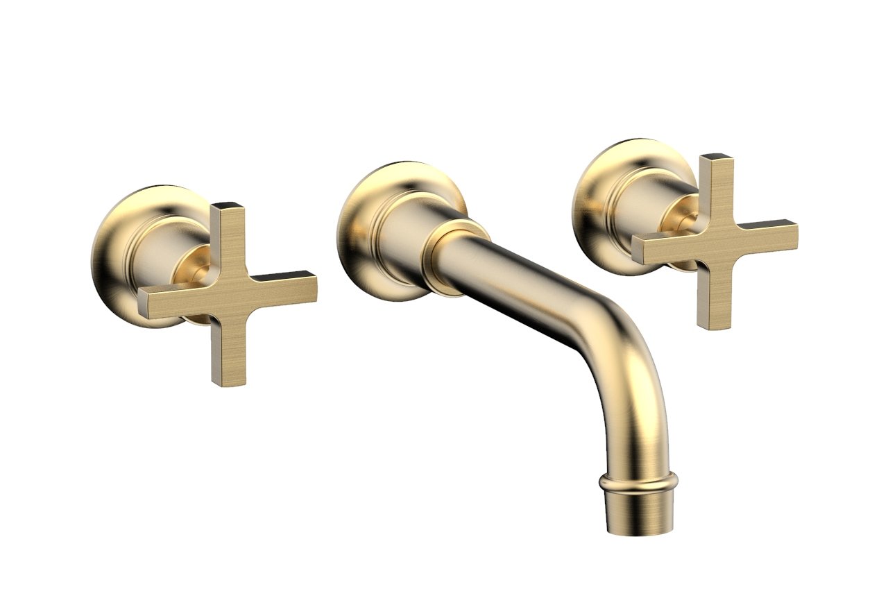HEX MODERN Wall Mounted Lavatory Faucet Set - 8 1/4