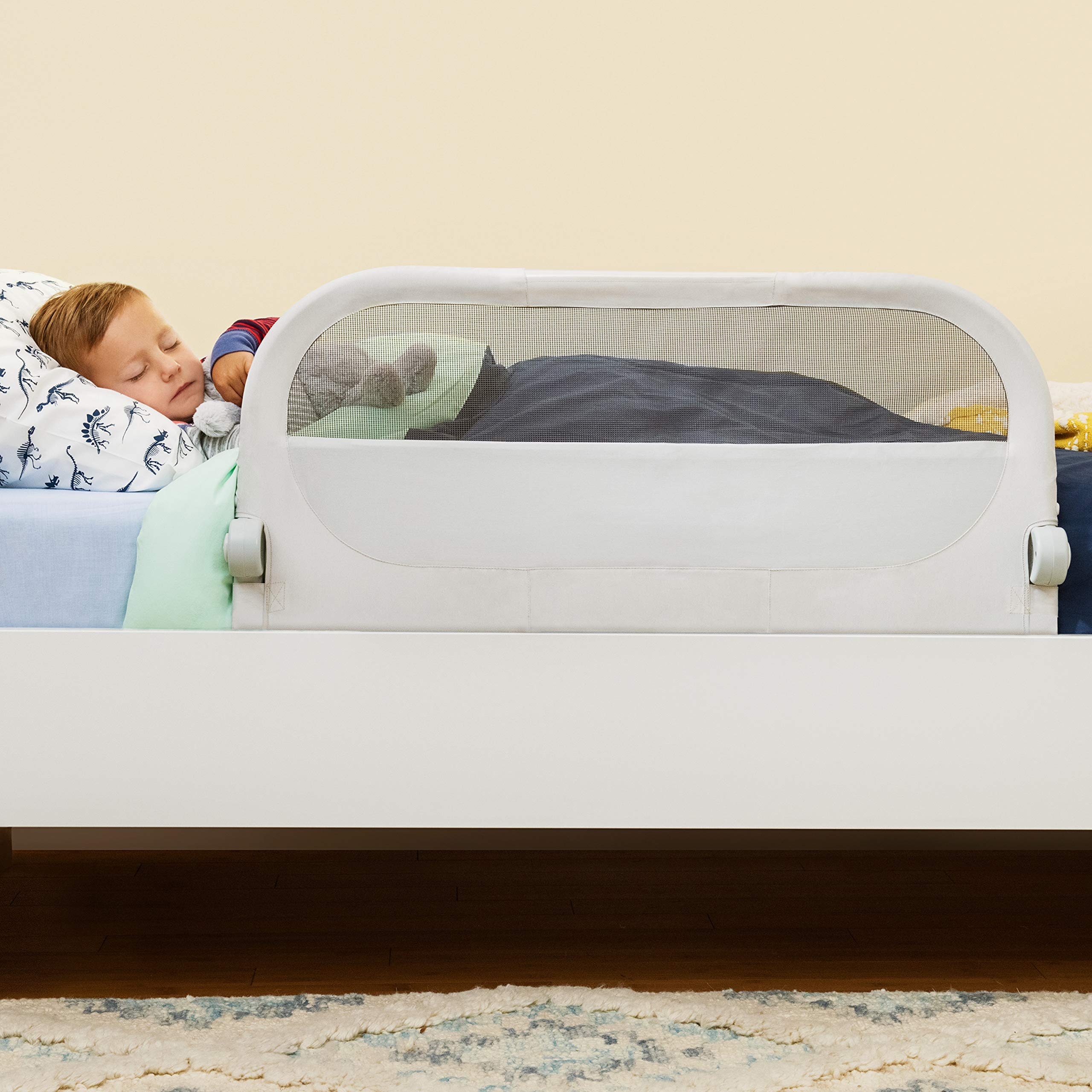 Munchkin Sleep Toddler Bed Rail - Safety Guard for Twin, Full & Queen Mattresses - Grey - Childproof Bed Rail for Kids & Toddlers - Perfect for Nursery, Daycare & Travel Use
