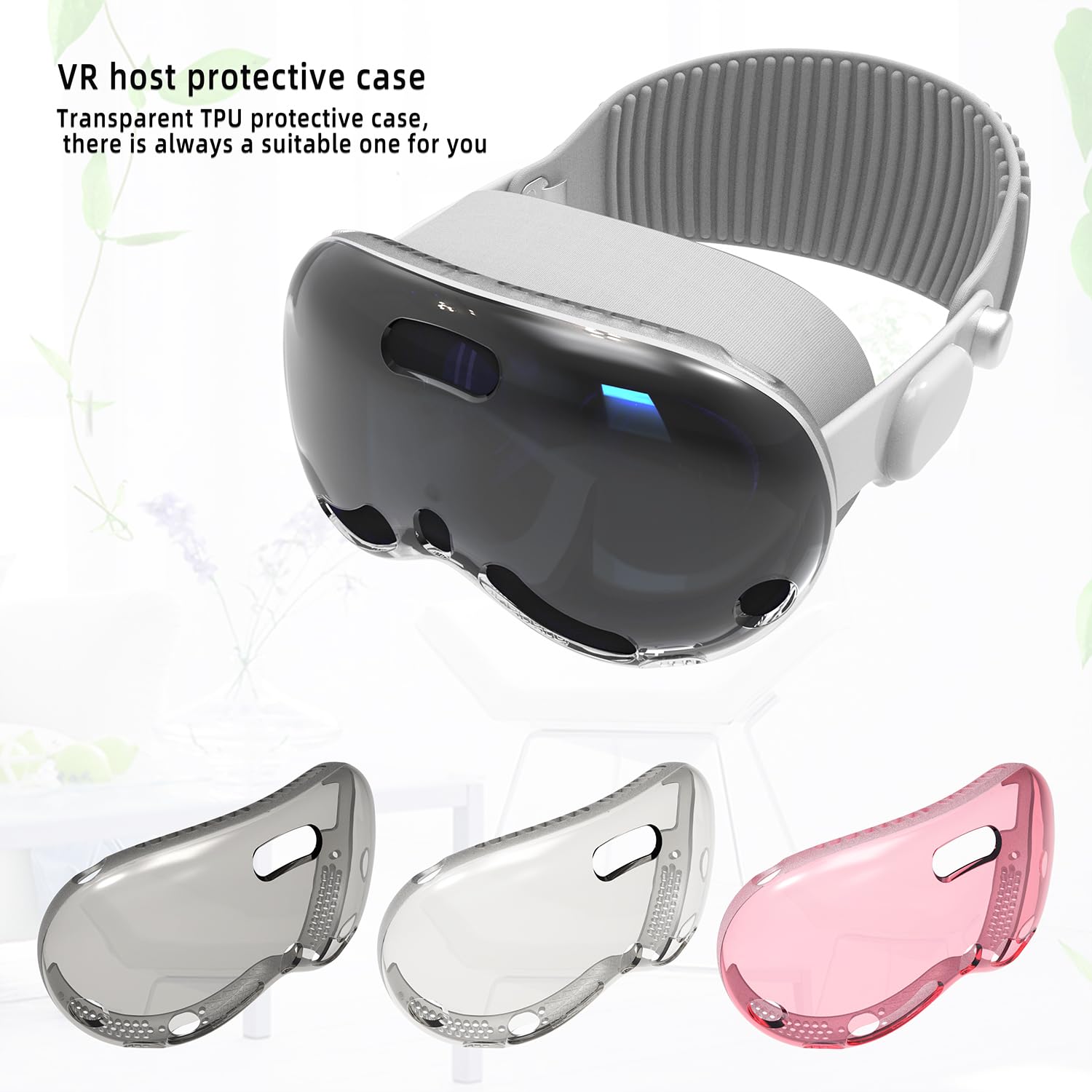 TPU Protective Cover for Vision Pro VR Headset - Transparent Anti-Scratch Screen Protector & Lens Guard Accessories (Red Transparent) - Perfect for Gaming, VR Experiences & Device Protection