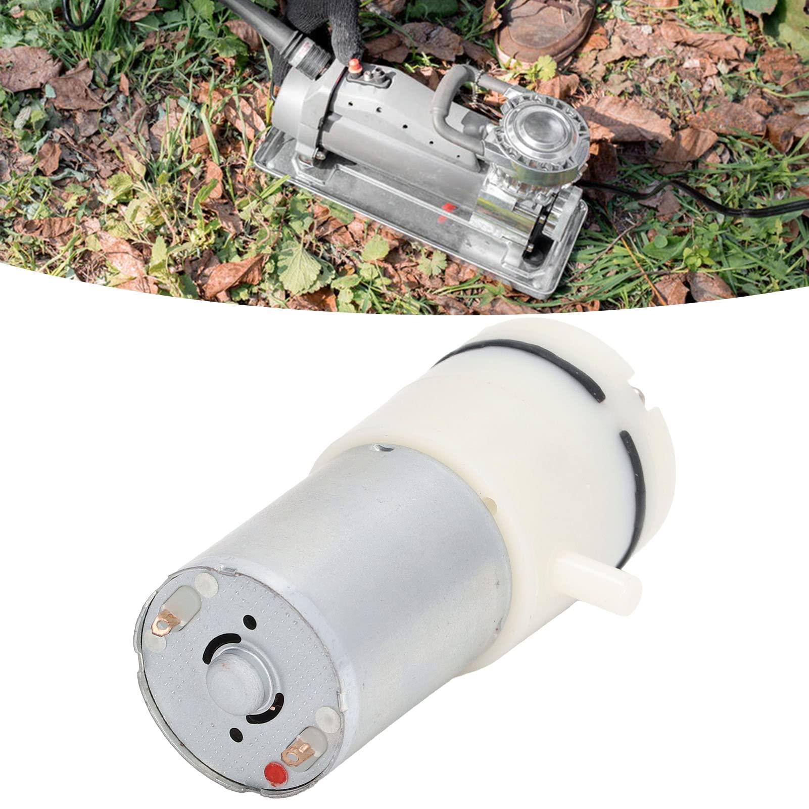 12V Miniature Vacuum Pump - DC Diaphragm Air Pump for Air Sampling & Instrument Equipment | Compact 90° Angle Ports | 1.8A 30W White Micro Air Pump | Ideal for Medical Devices, Lab Testing & Industrial Automation