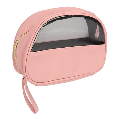 PU Leather Cosmetic Bag - Travel Makeup Organizer with Zipper for Daily Use & Bathroom Storage