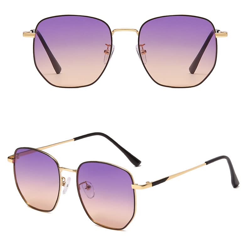 2 Pairs Women's Polarized Square Frame Small Face Sunglasses - Includes Glasses Case, Cleaning Cloth & Screwdriver (C) - Perfect for Driving, Beach & Outdoor Activities