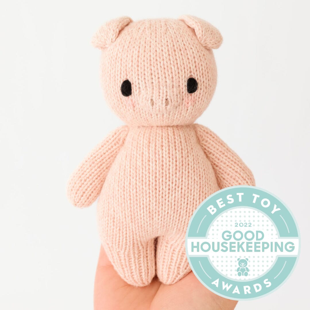 Cuddle + Kind Baby Piglet Doll - Handmade Organic Cotton Stuffed Animal Toy for Kids | Perfect for Cuddling, Playtime, and Nursery Decor