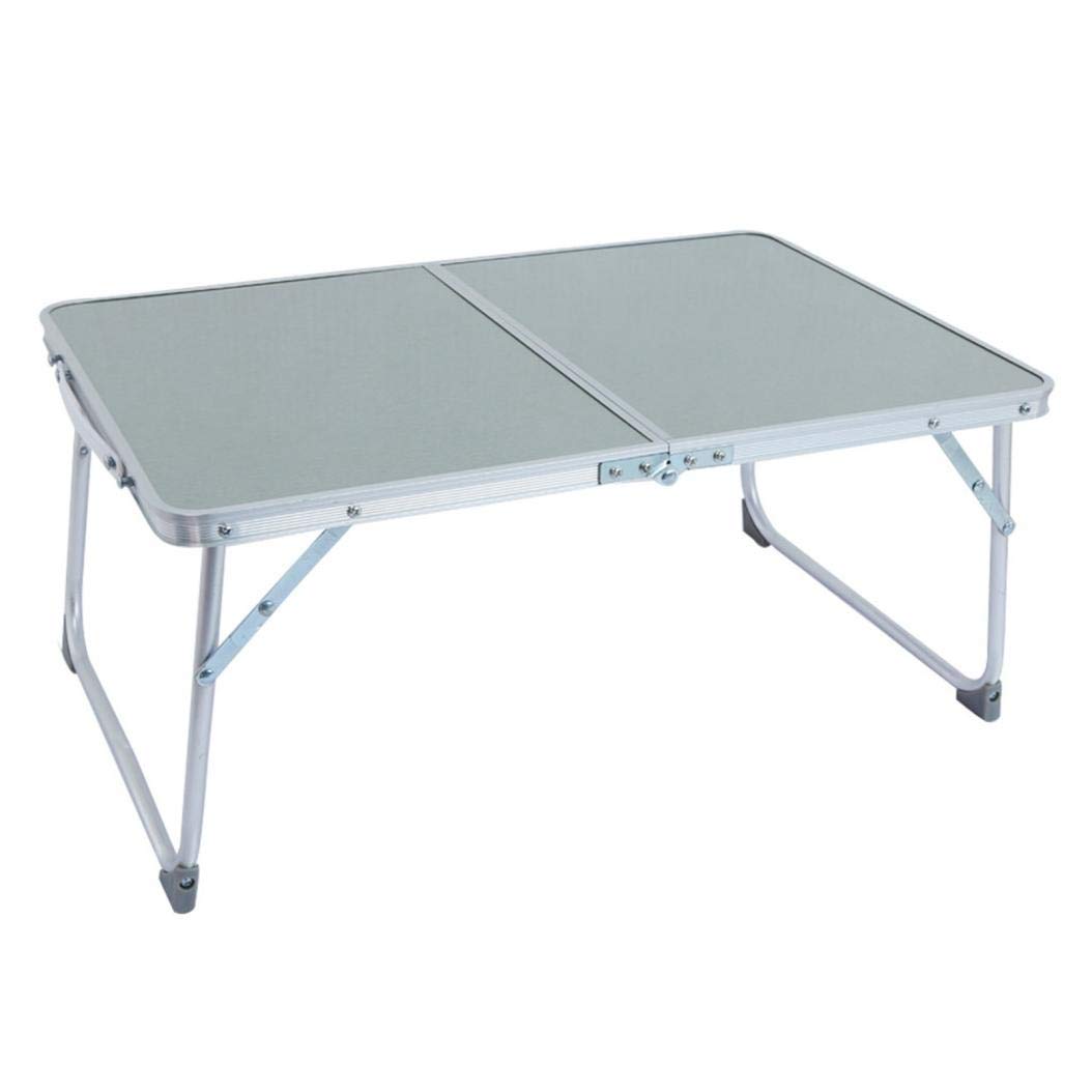Foldable Overbed Tray Desk - Portable Laptop Table for Students & Home Office - Adjustable Wooden Computer Desk for Studying, Writing, Working - Multifunctional Modern Workstation (Silver) | Perfect for Bed, Sofa, Dorm Room & Small Spaces