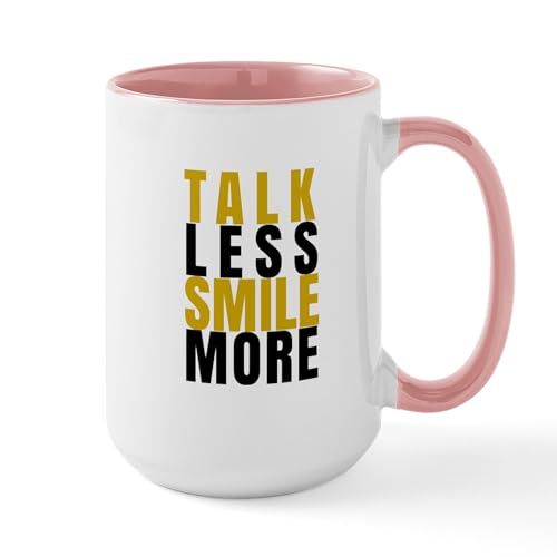 White/Pink Inside - Talk Less Smile More Mugs