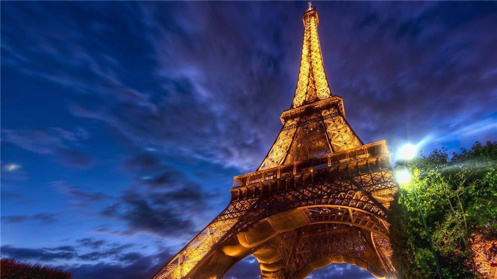 5D Diamond Painting Kit - Eiffel Tower (100x200cm/40x80in) Round Drill DIY Full Drill Crystal Rhinestone Art, Perfect for Home Wall Decor & Stress Relief Craft Projects
