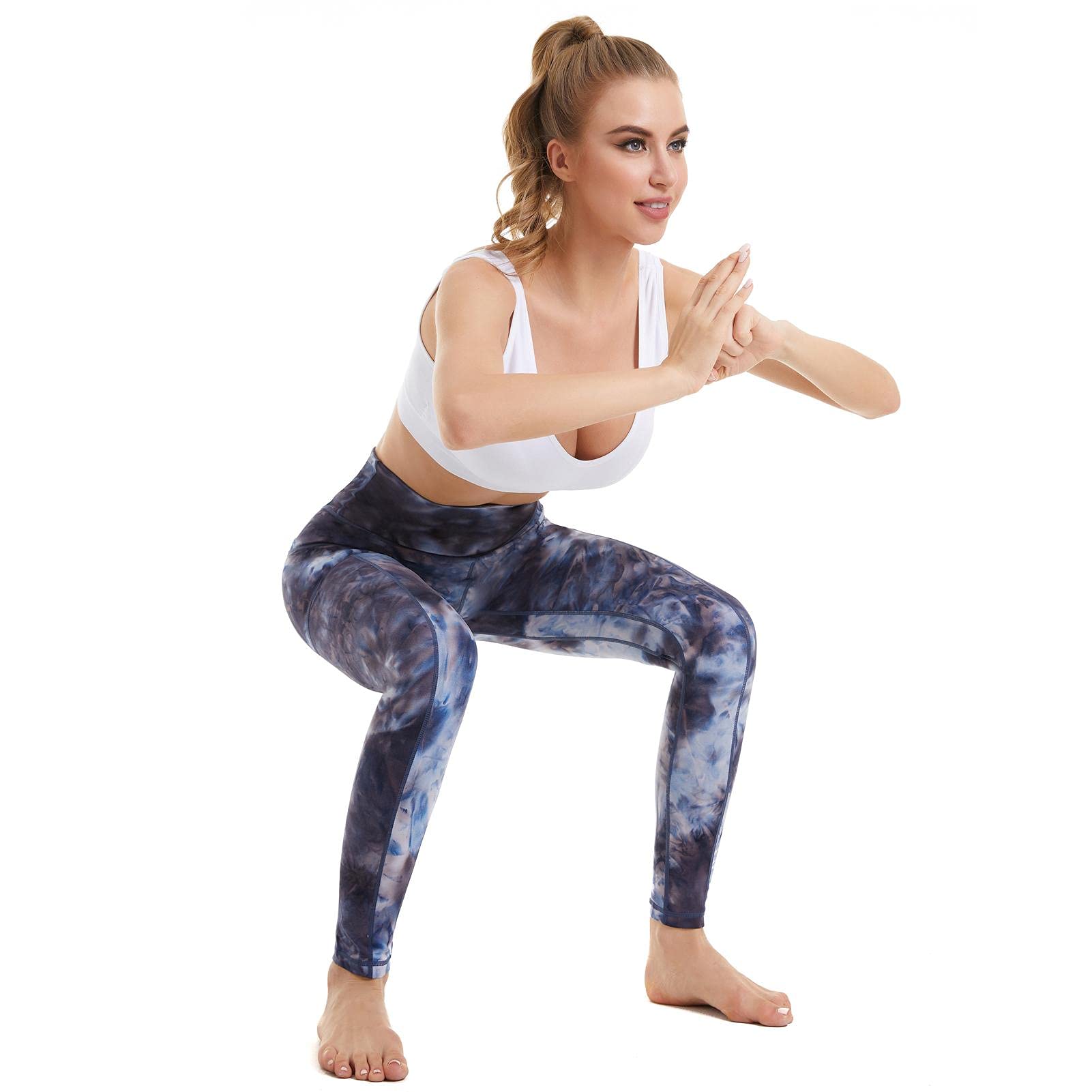 CCKO High Waisted Yoga Pants for Women with Pockets - Stretchy Workout Leggings with Tummy Control - Perfect for Gym, Running, Yoga & Everyday Wear