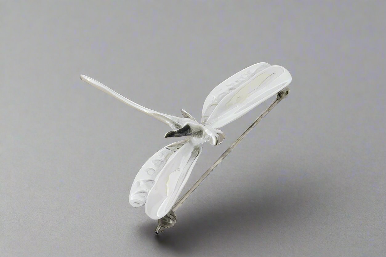 Exquisite Sterling Silver Dragonfly Brooch - Elegant Jewelry Gift for Women - Perfect for Weddings, Parties & Special Occasions